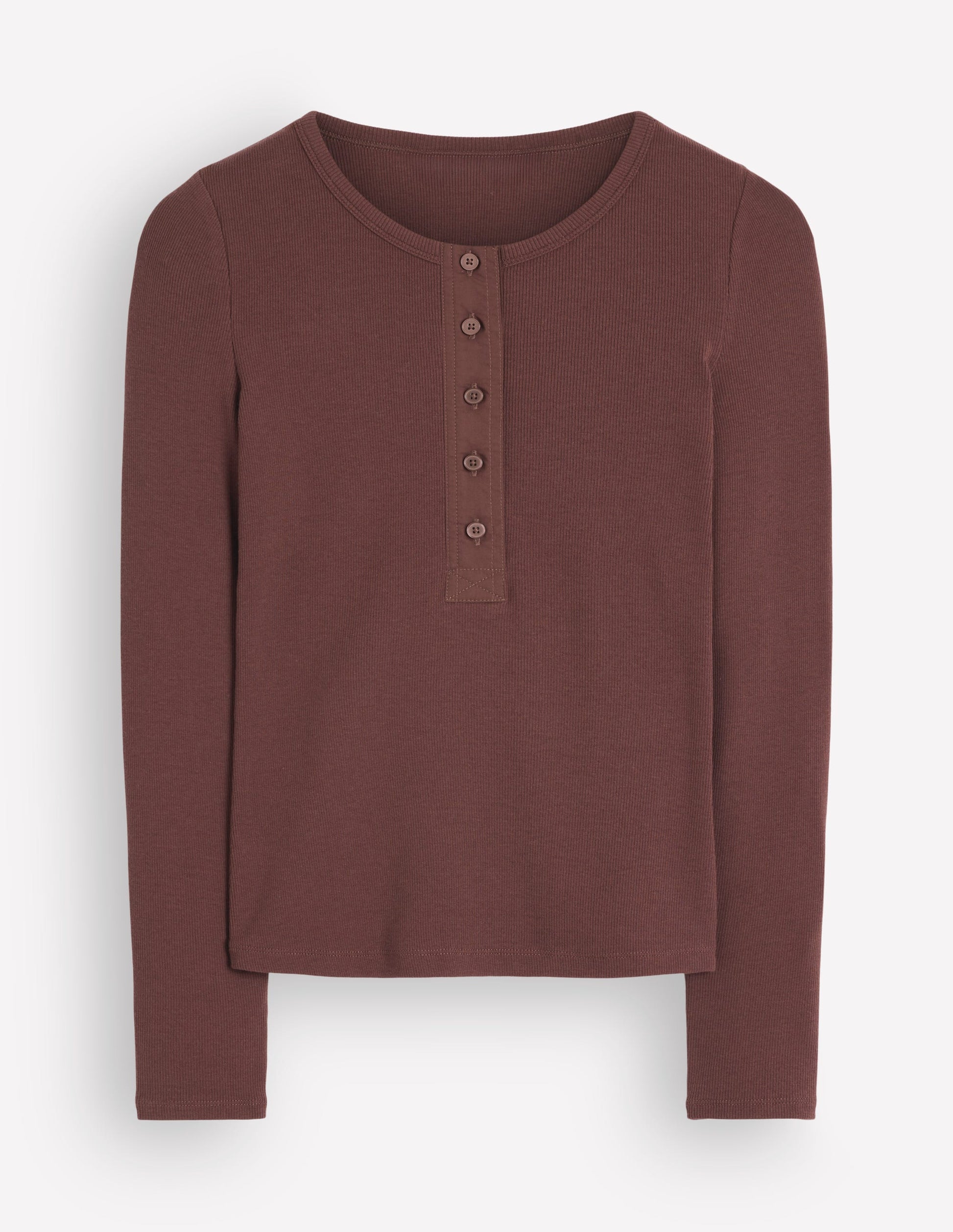 Ribbed Long Sleeve Henley-Fudgesickle-5