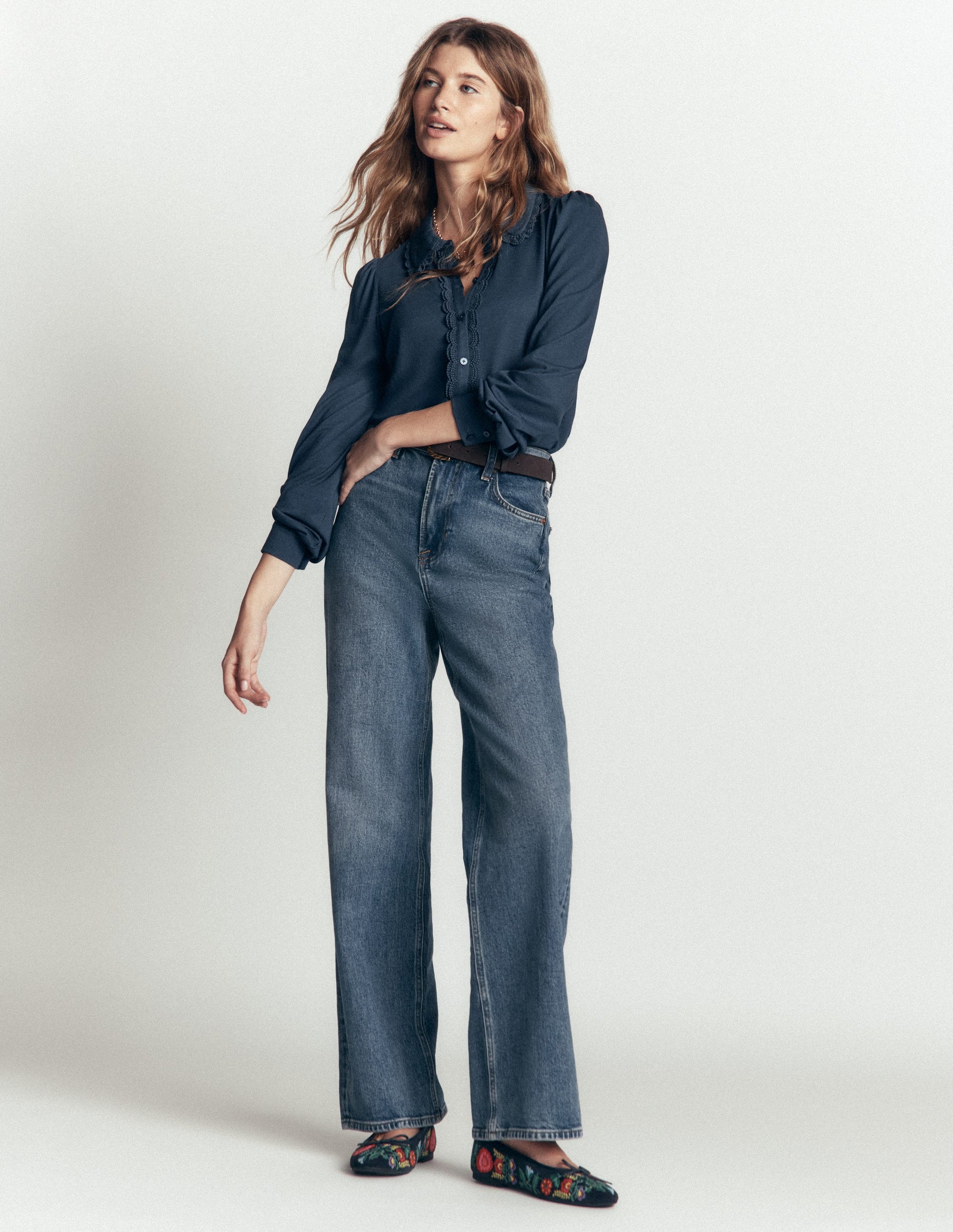 Lace Frill Blouse-Moonlit Ocean-4