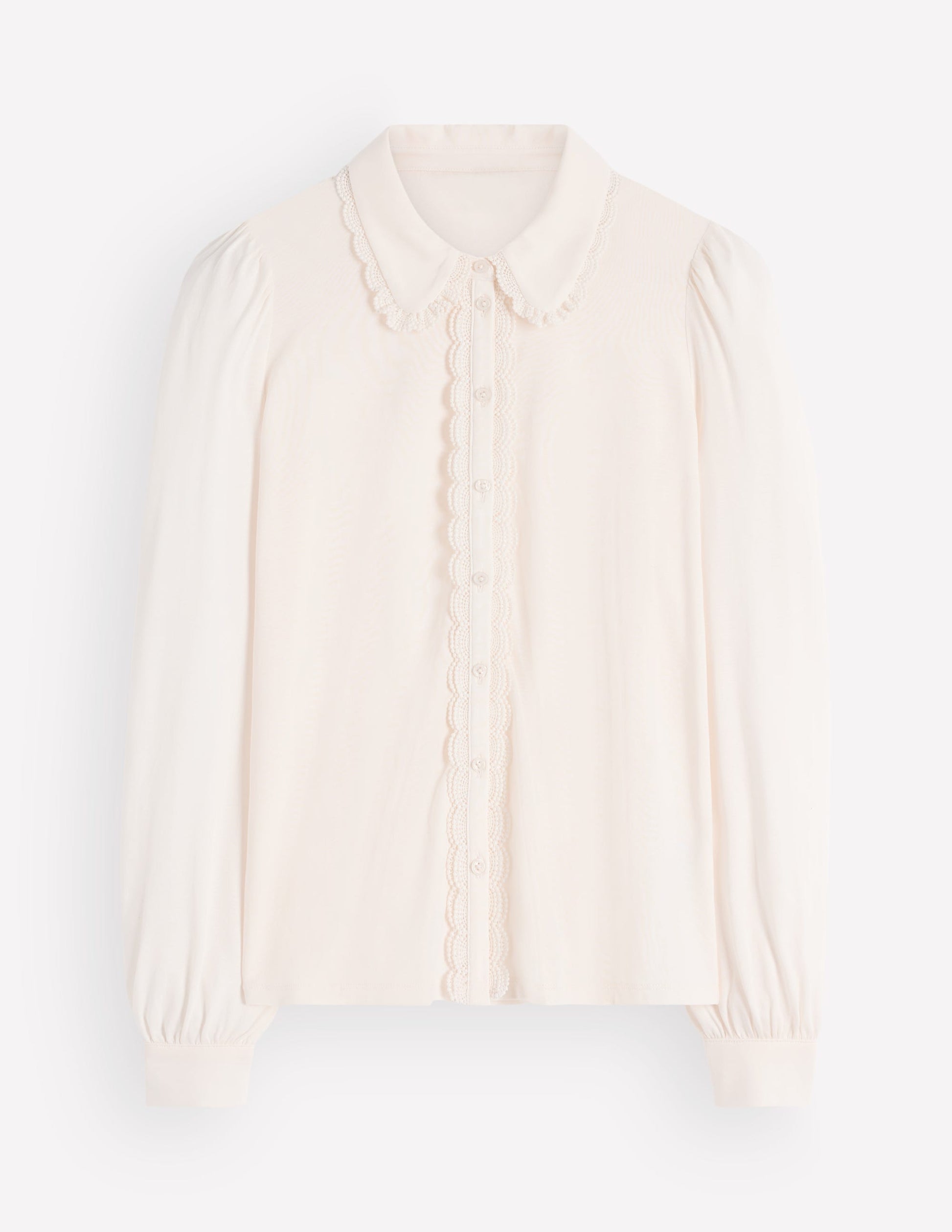 Lace Frill Blouse-Ivory-4