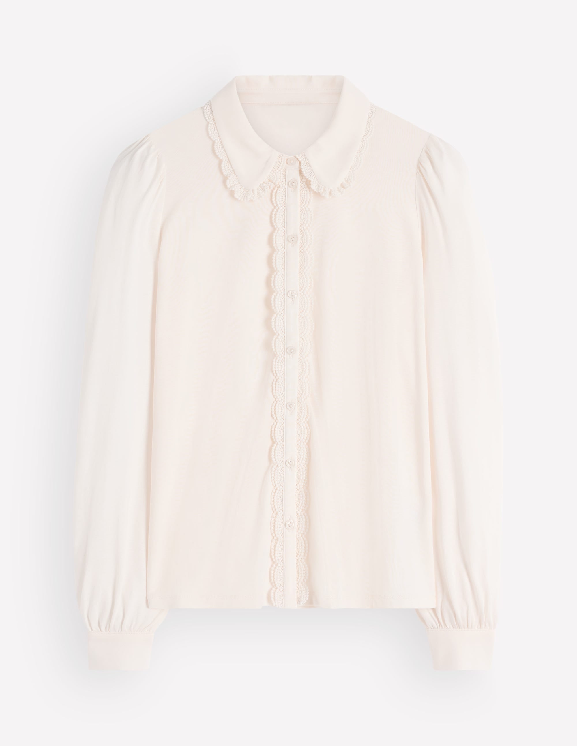 Lace Frill Blouse-Ivory - Image 4