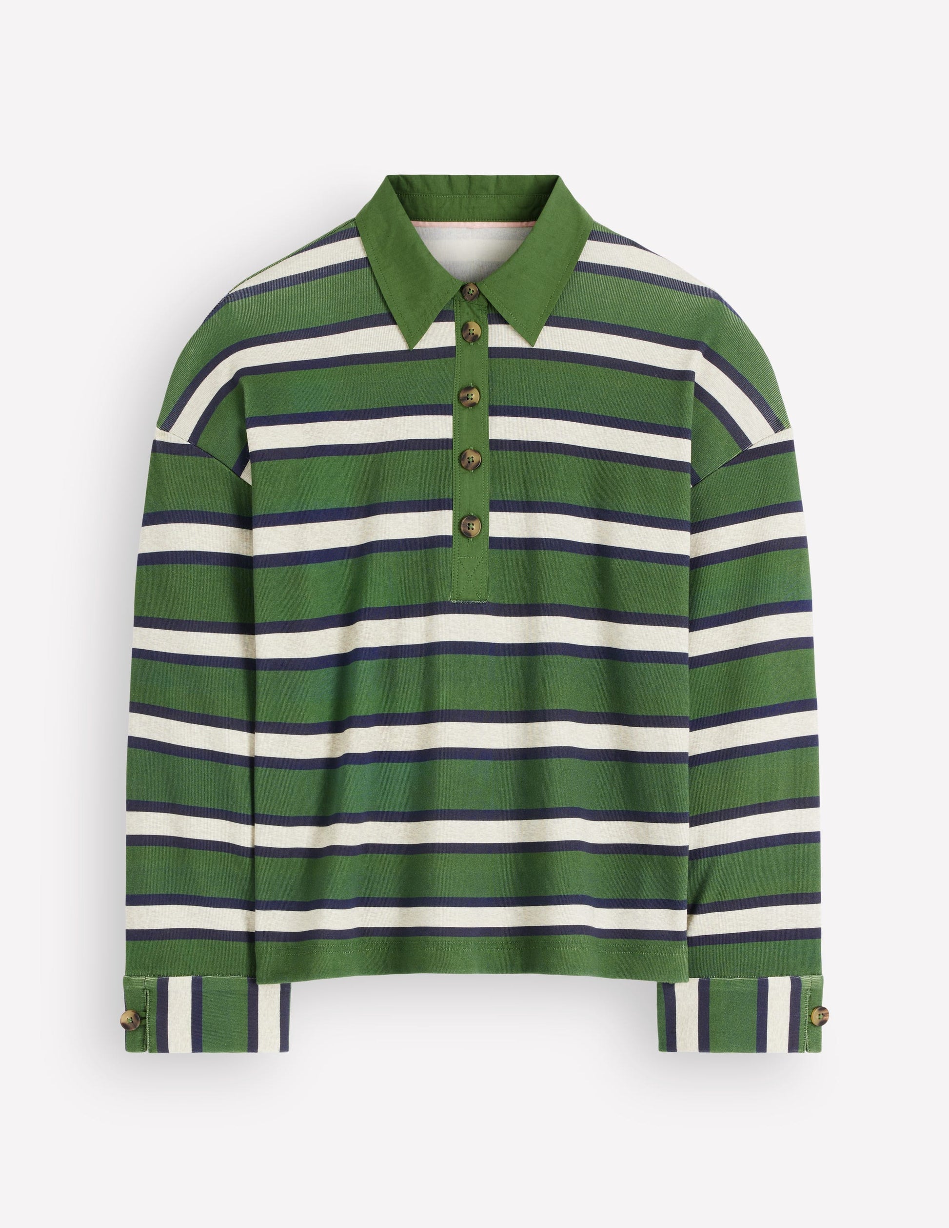Collar Button Striped Breton-Chive and Navy Stripe-7