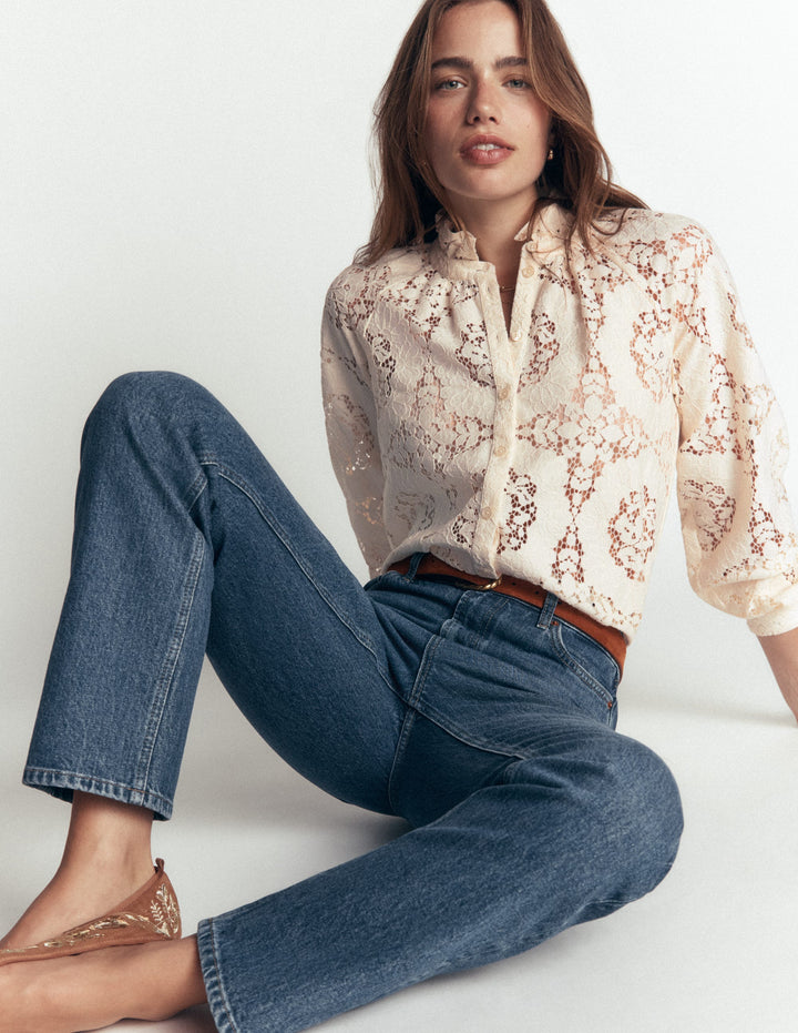 Erica Lace Top-Ivory