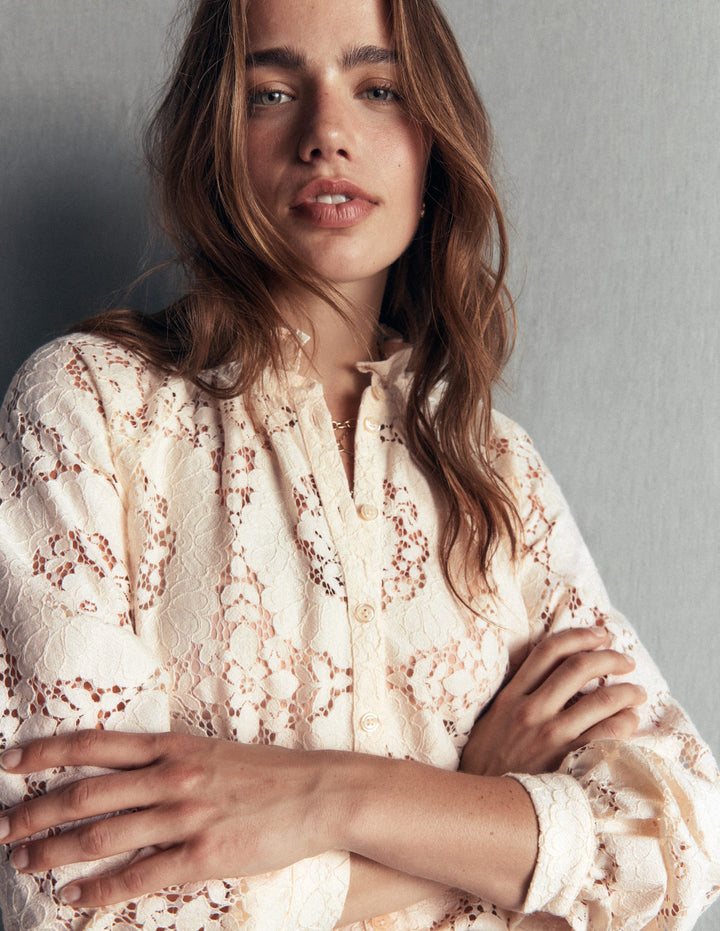 Erica Lace Top-Ivory