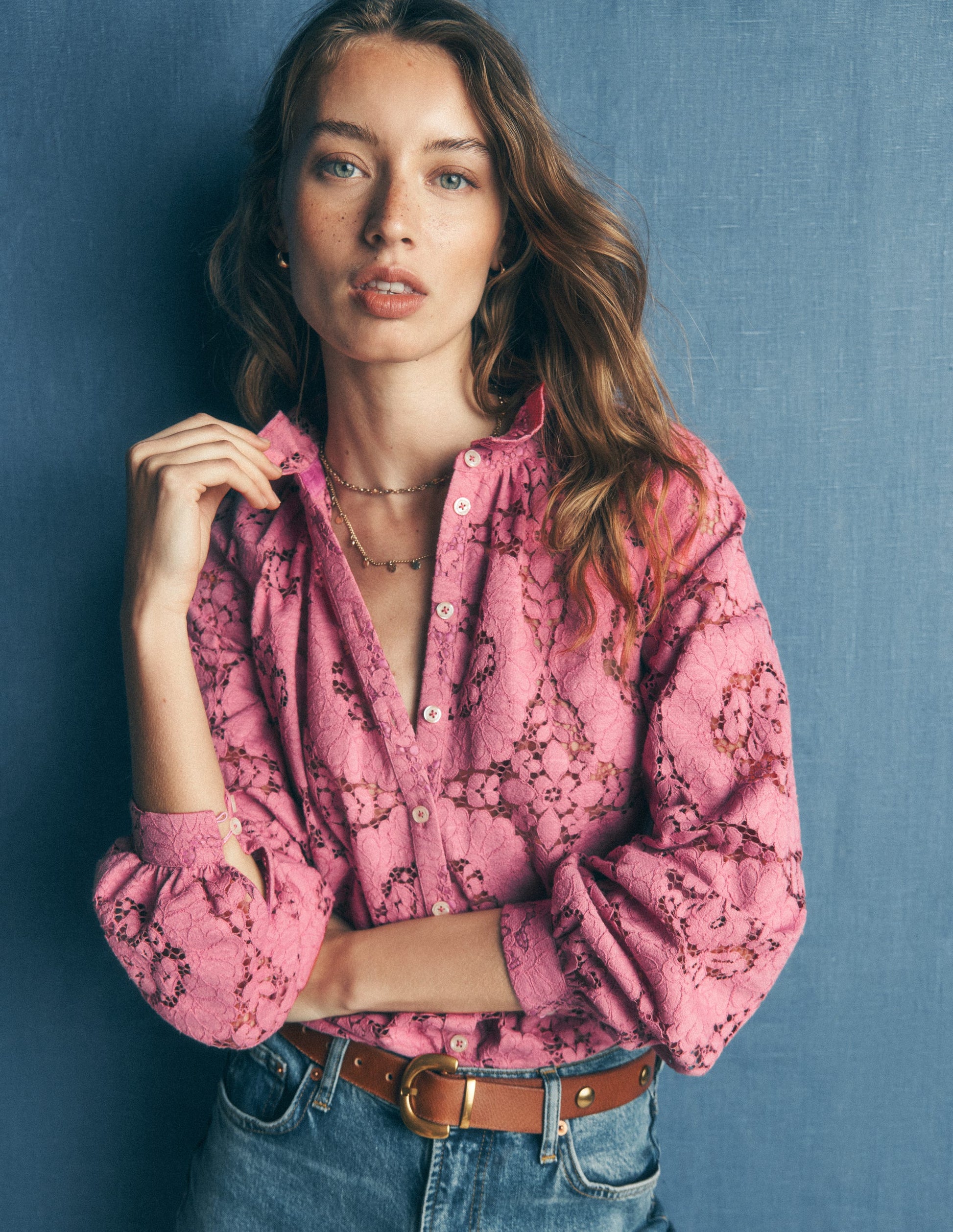 Erica Lace Top-Heather Rose-1