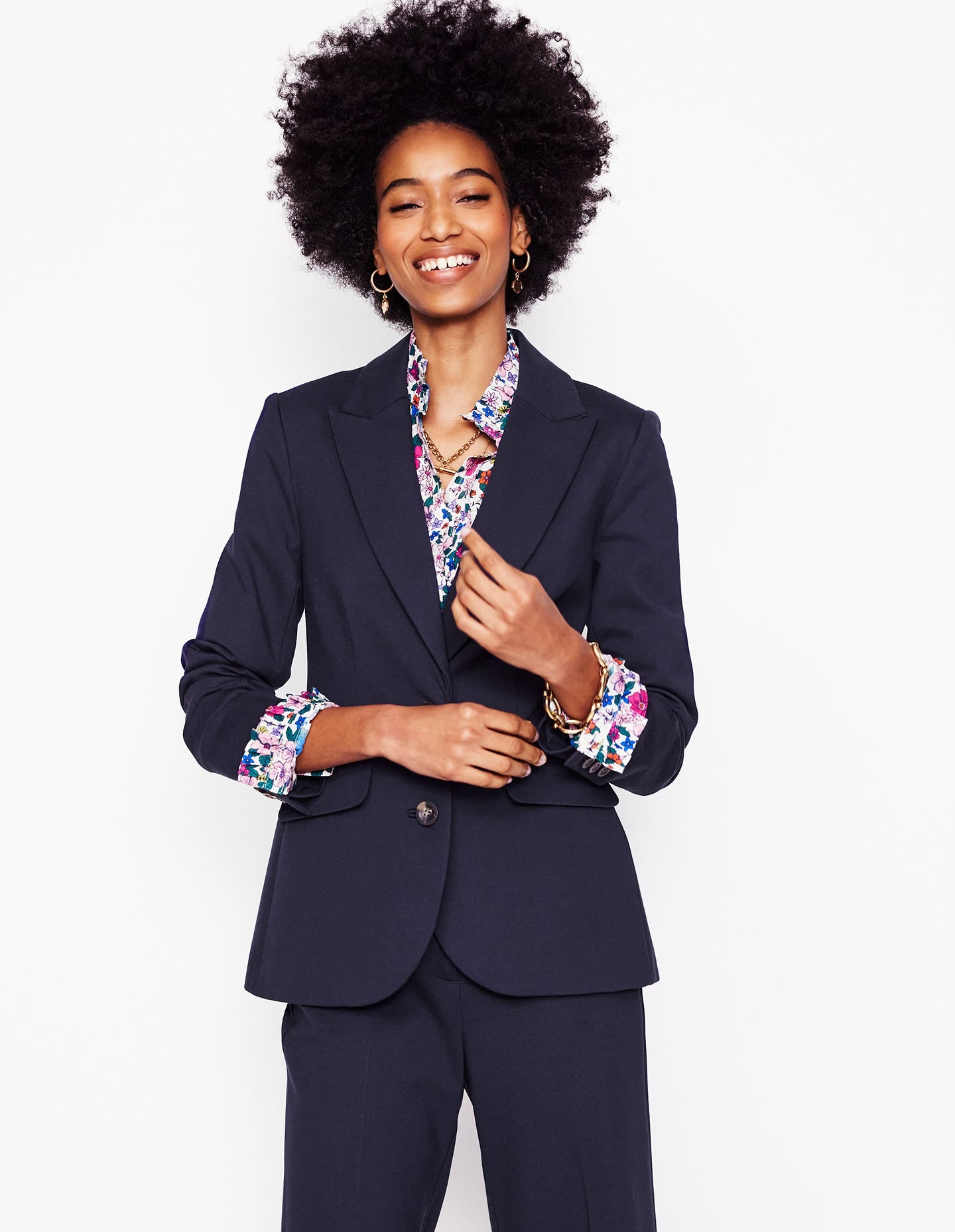 Marylebone Ponte Blazer-Navy - Image 3