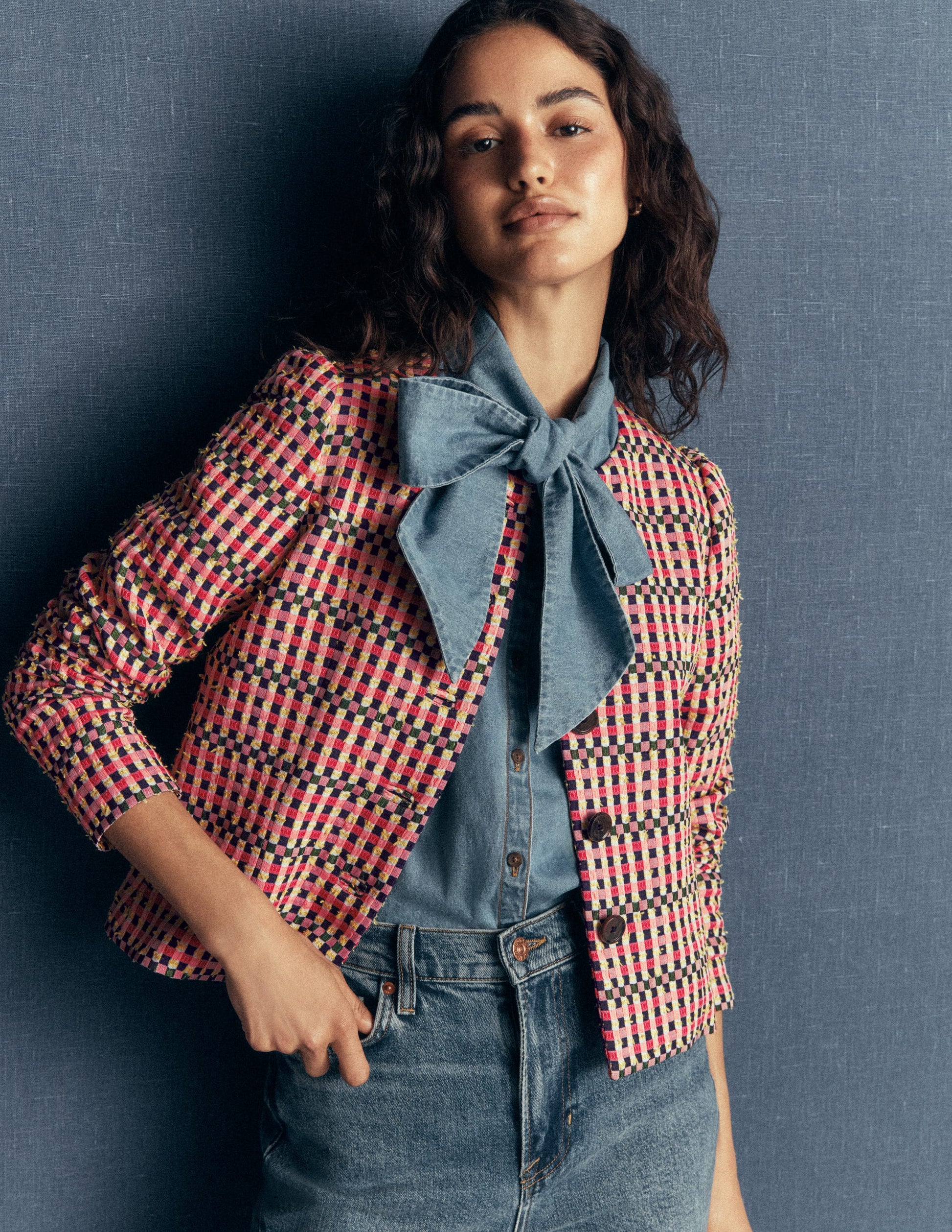 Salisbury Puff Sleeve Jacket-Multi-1
