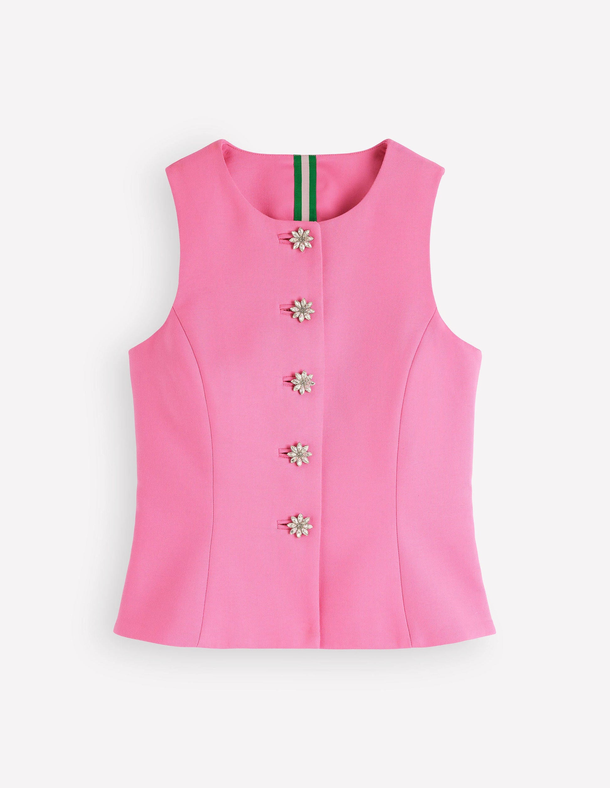Textured Peplum Waistcoat-Wild Pink-6