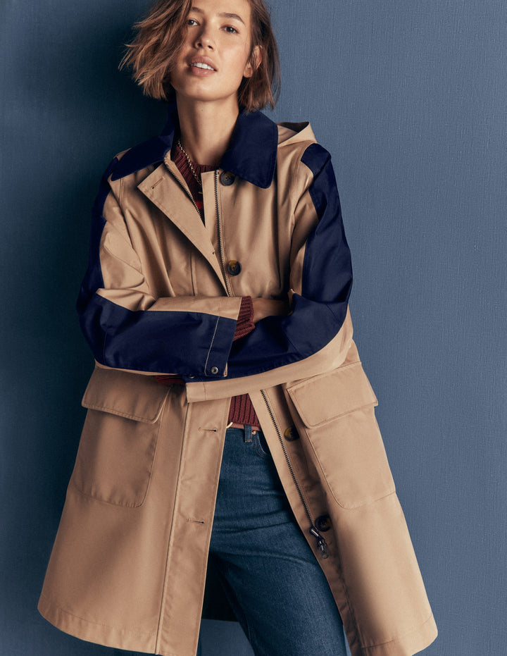 Colour block Raincoat-Amphora