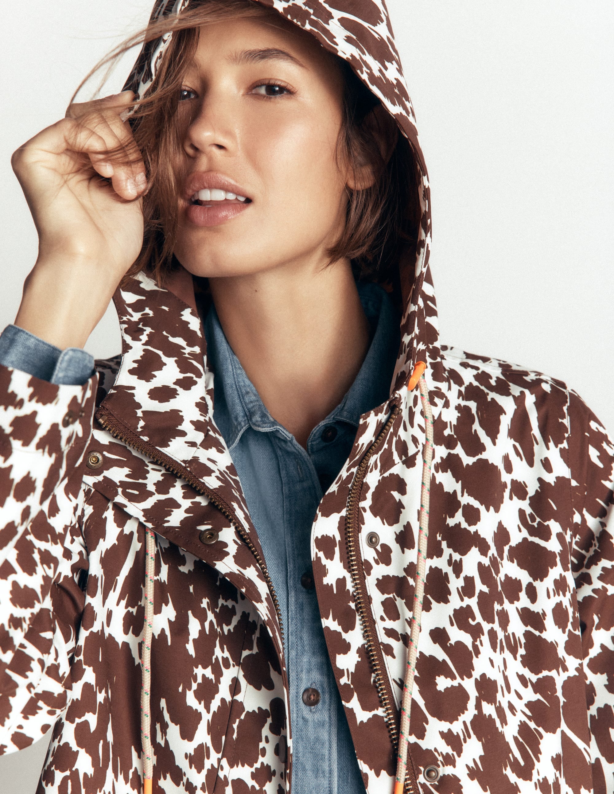 Longline Raincoat-Cow Fields - Image 2