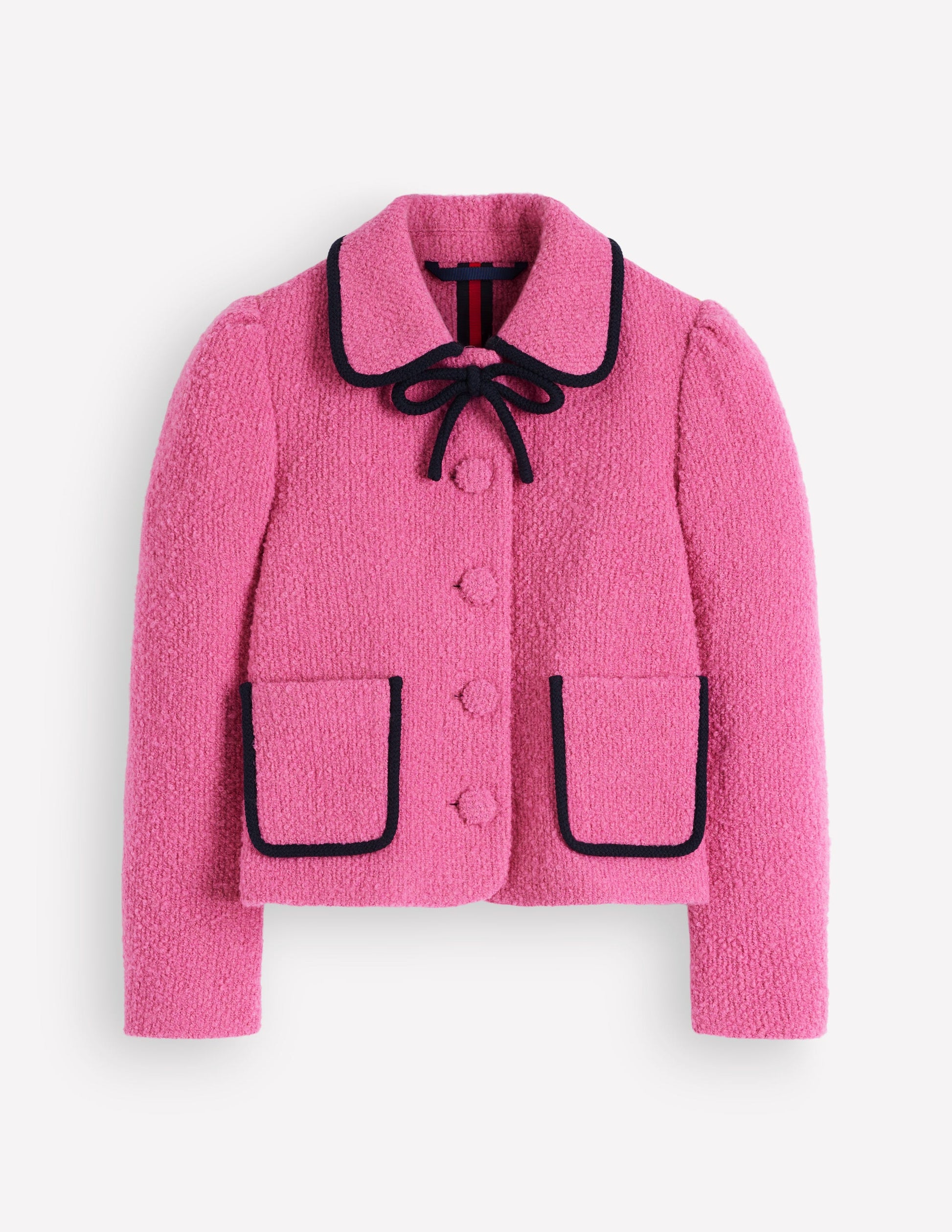 Branscombe Wool Bow Jacket-Pink Solid-8