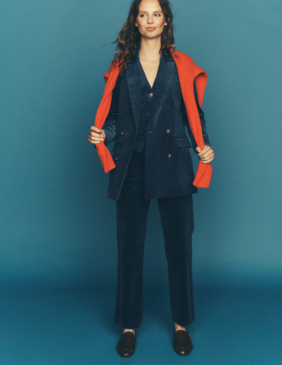 Keswick Cord Blazer-Storm Blue - Image 1