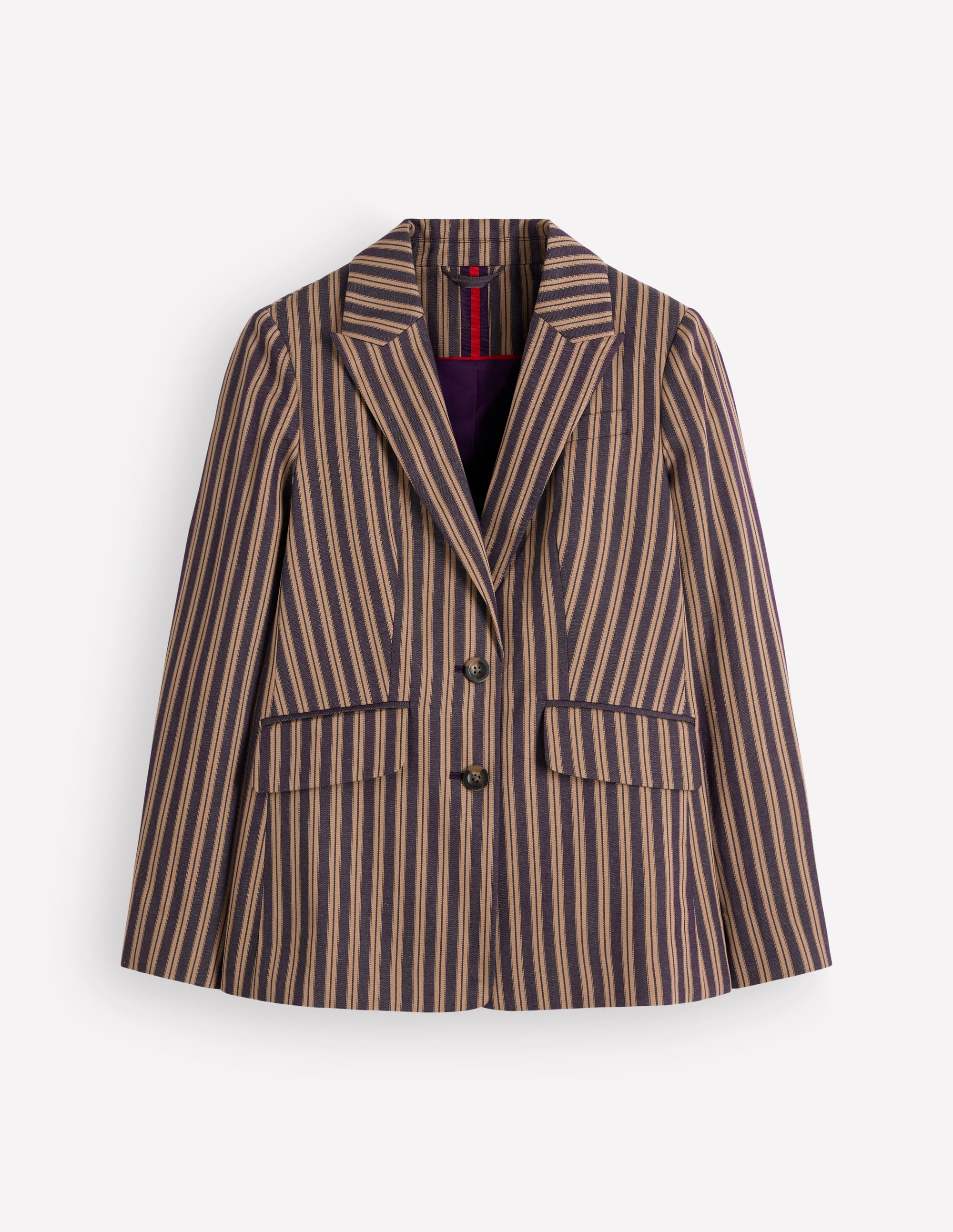Stamford Tailored Blazer-Navy, Camel Tram Stripe - Image 9