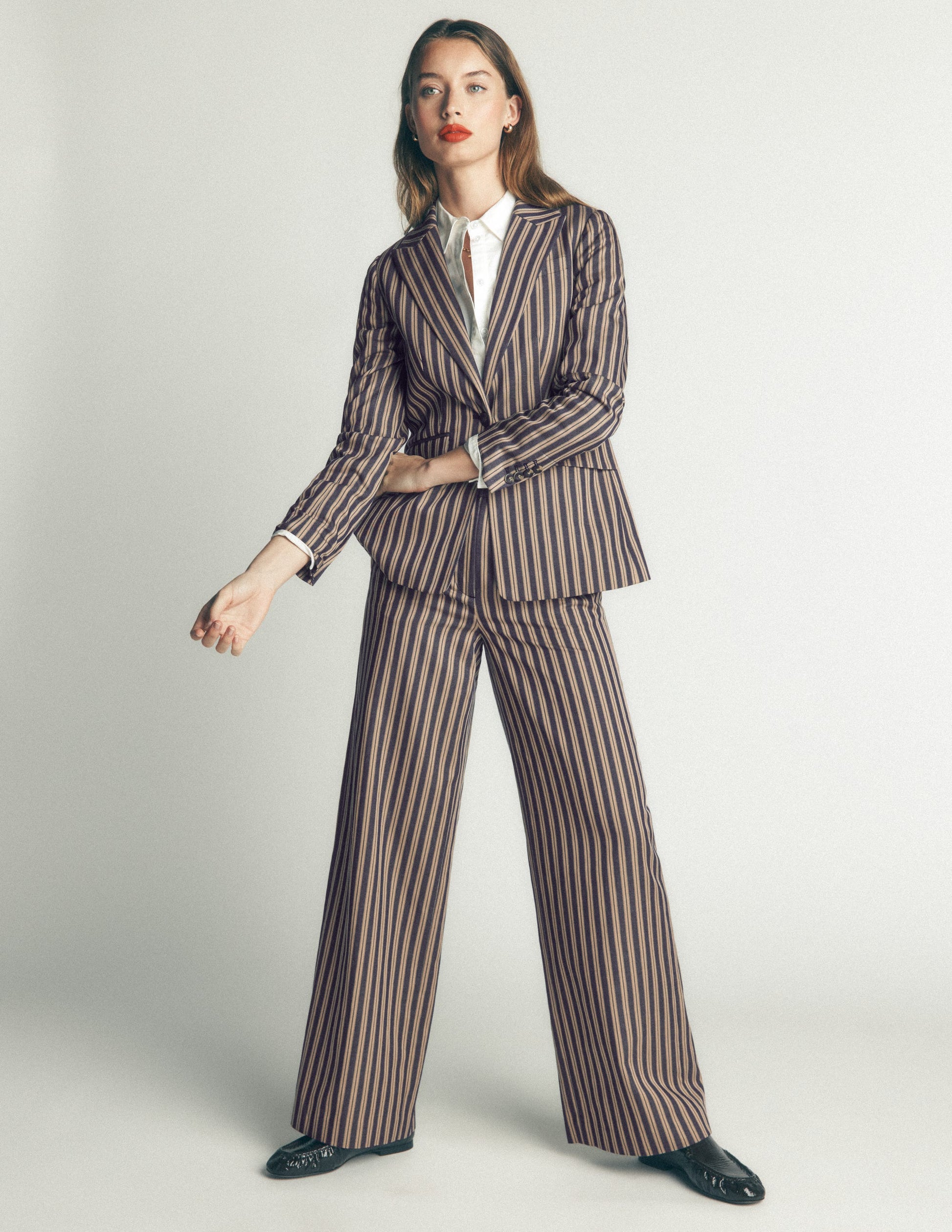 Stamford Tailored Blazer-Navy, Camel Tram Stripe-6