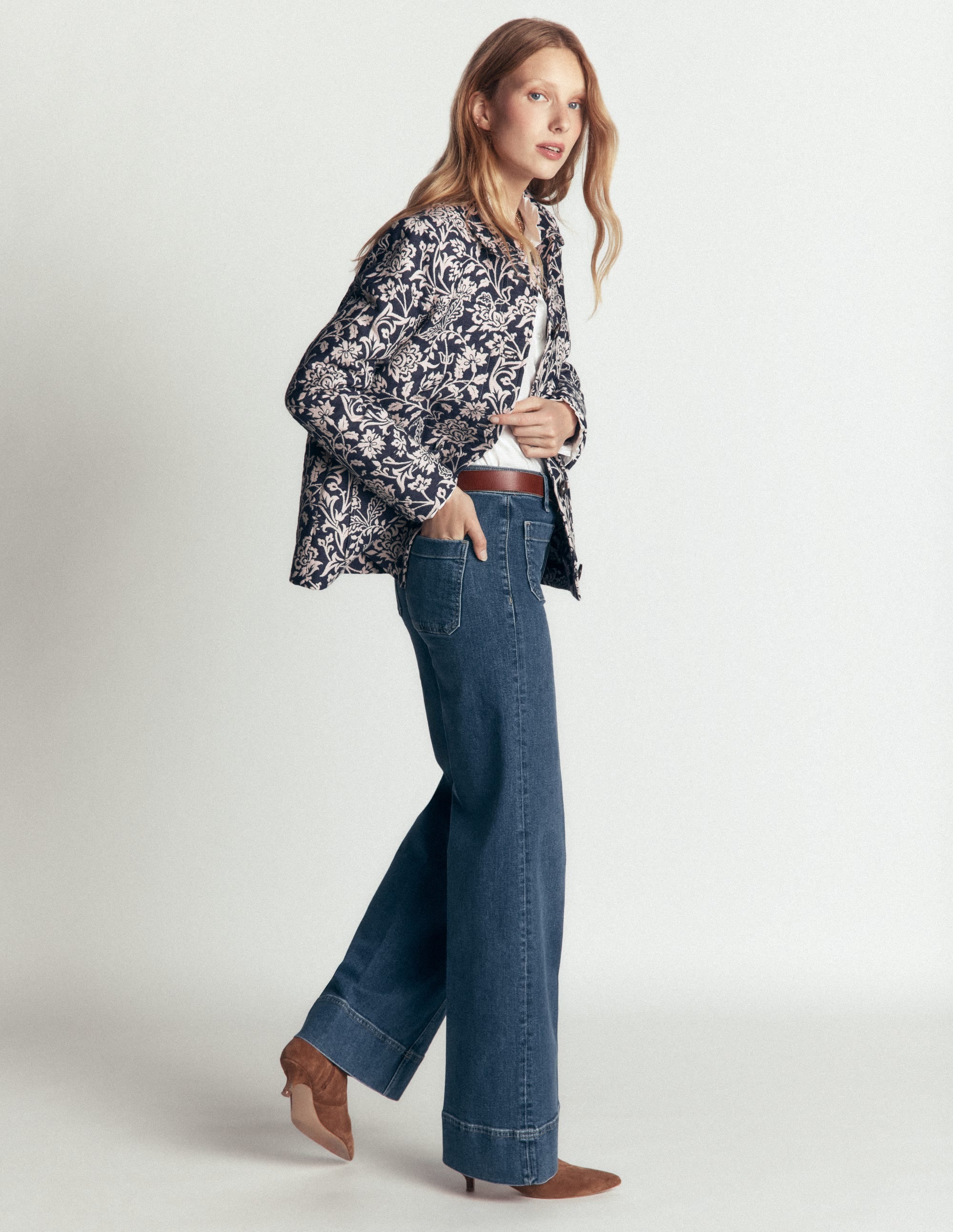 Fife Jacquard Chore Jacket-Navy - Image 5