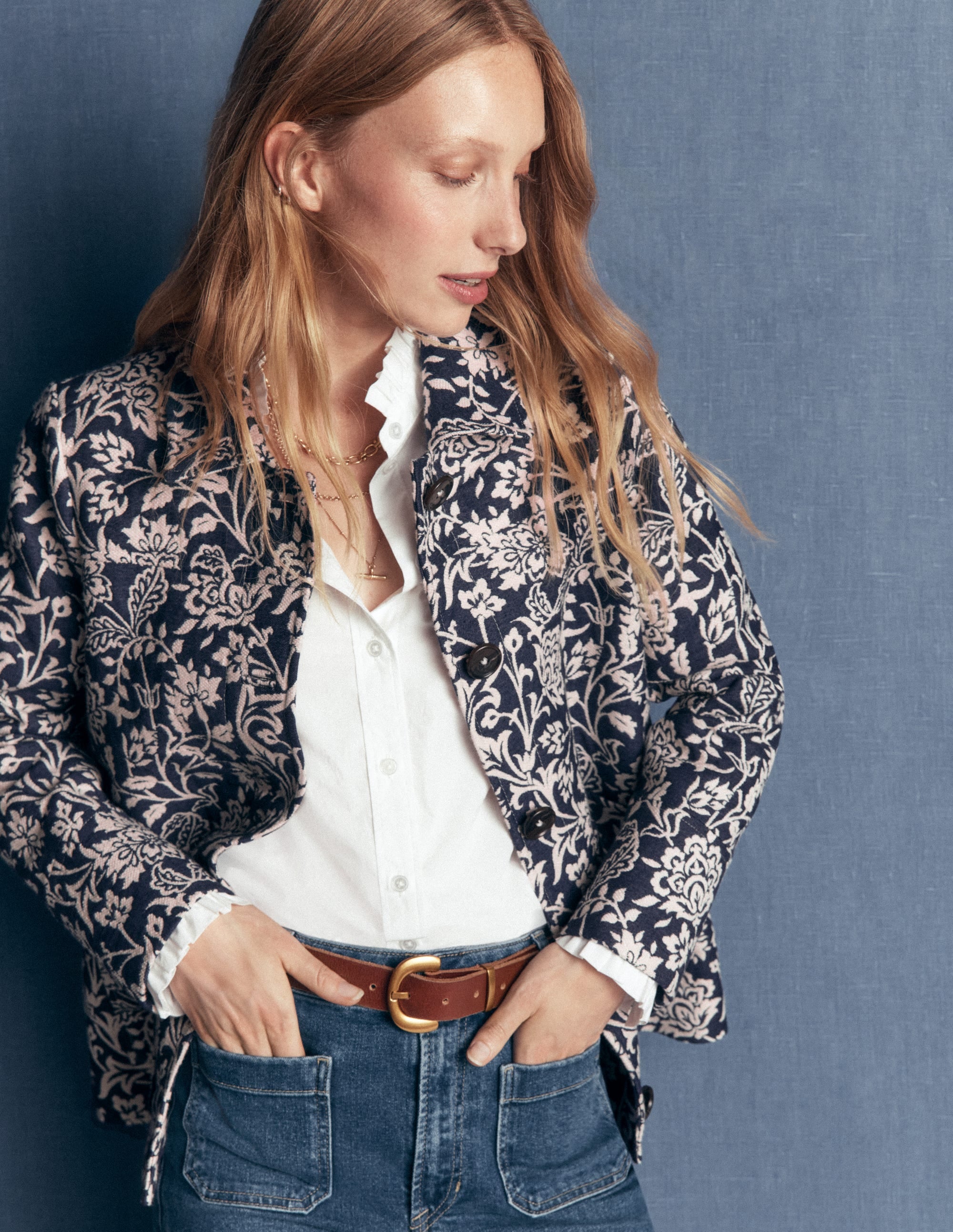 Fife Jacquard Chore Jacket-Navy - Image 6