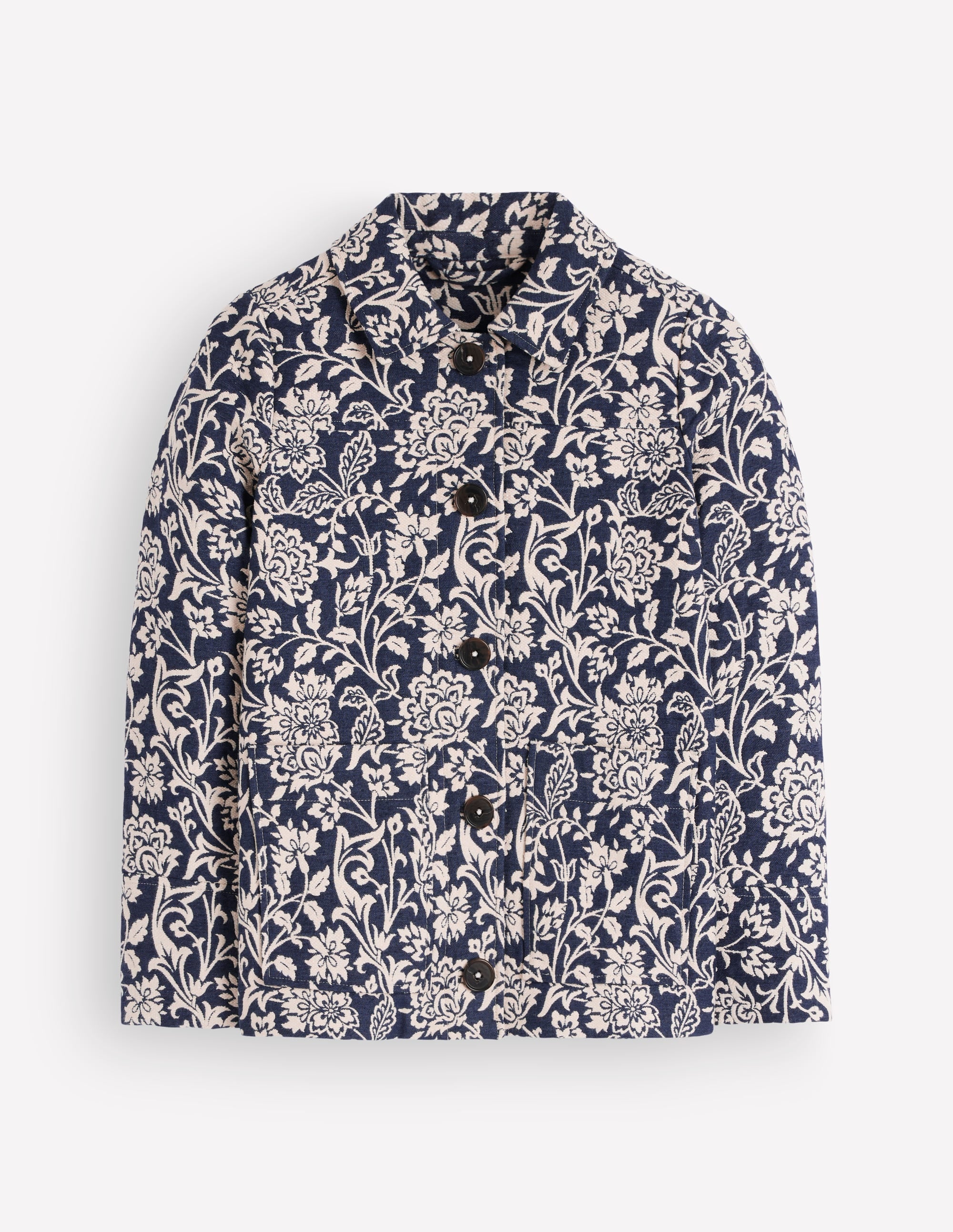 Fife Jacquard Chore Jacket-Navy - Image 7