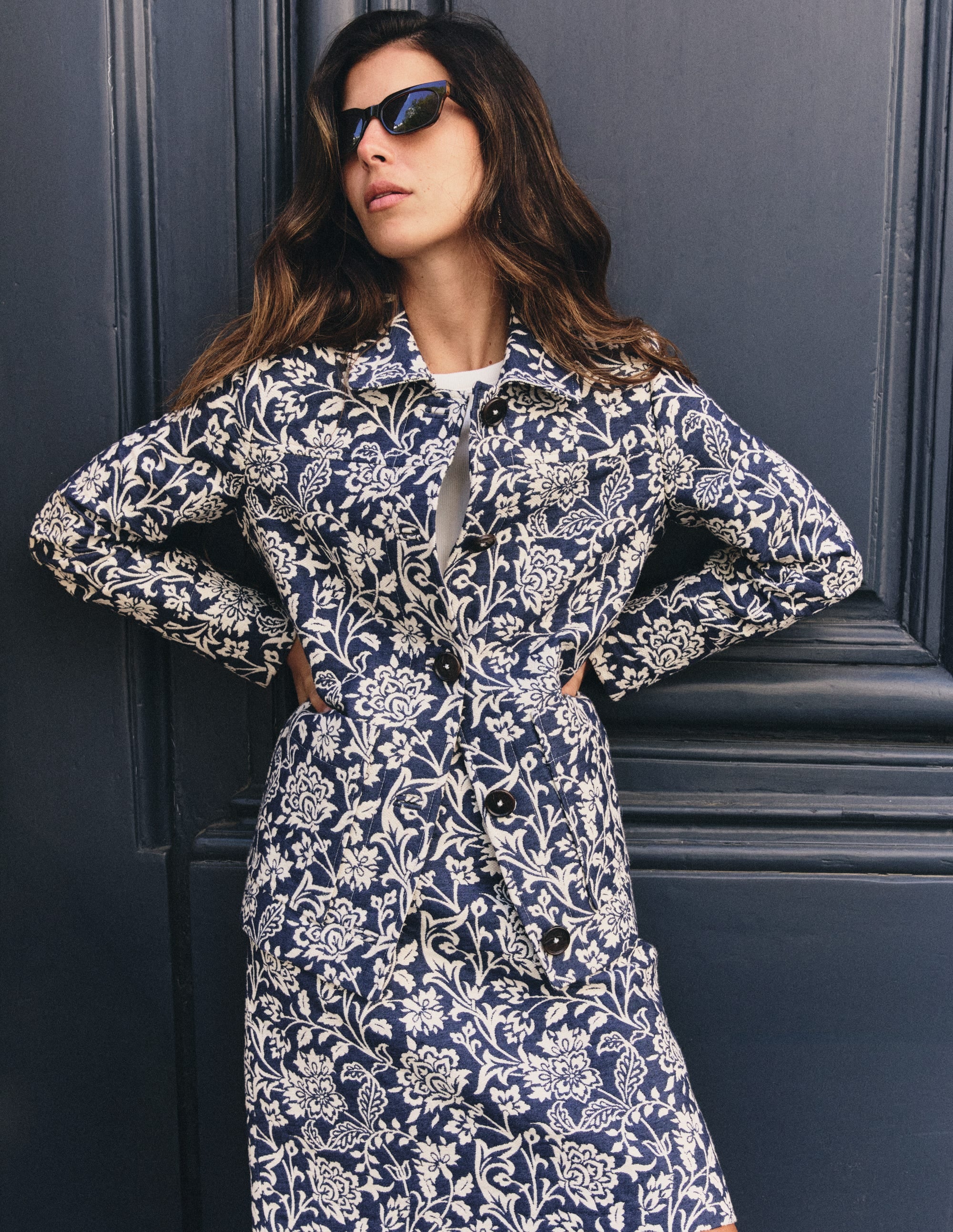 Fife Jacquard Chore Jacket-Navy - Image 1