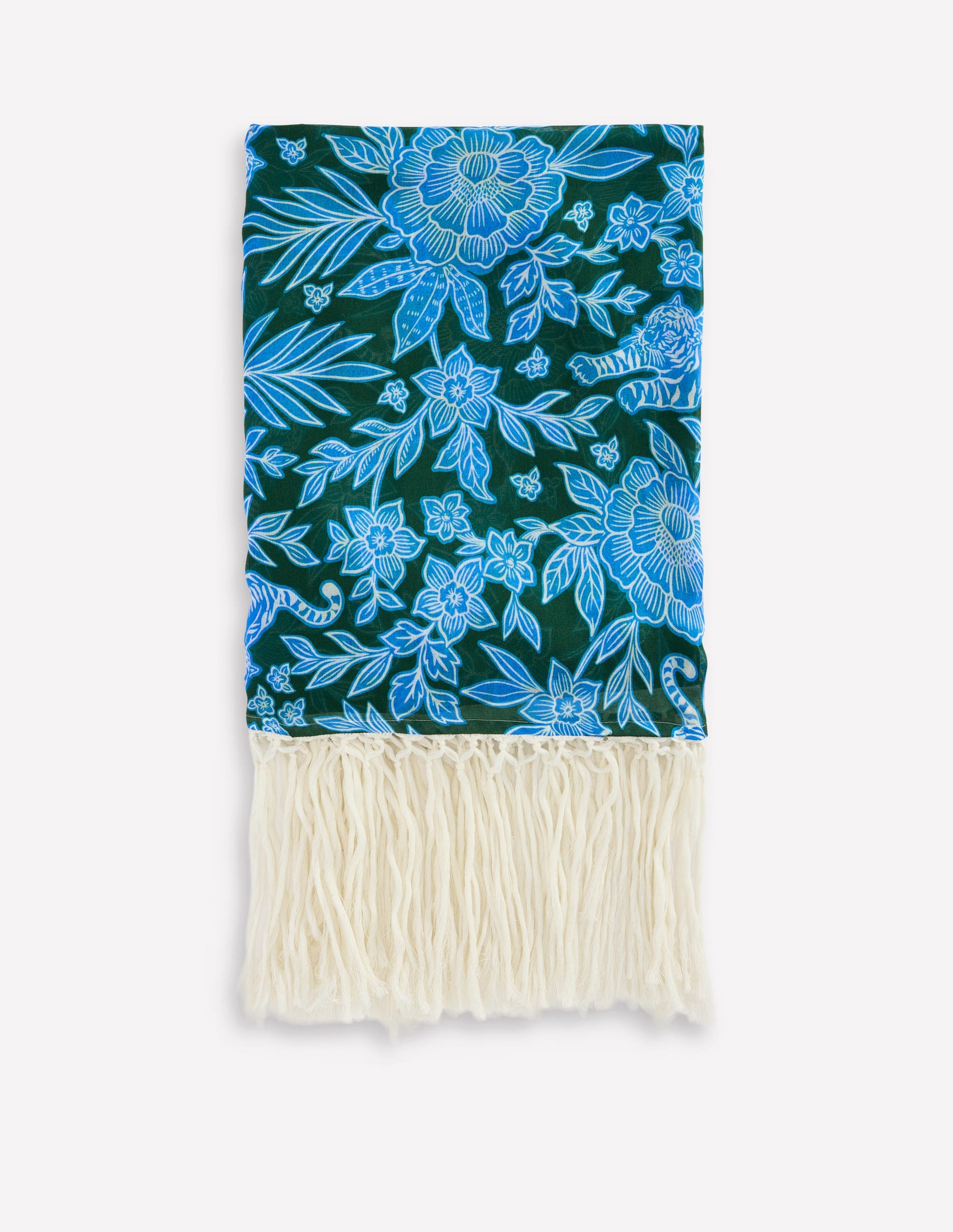 Tassel Sarong-Dark Green, Tigers Paradise-2