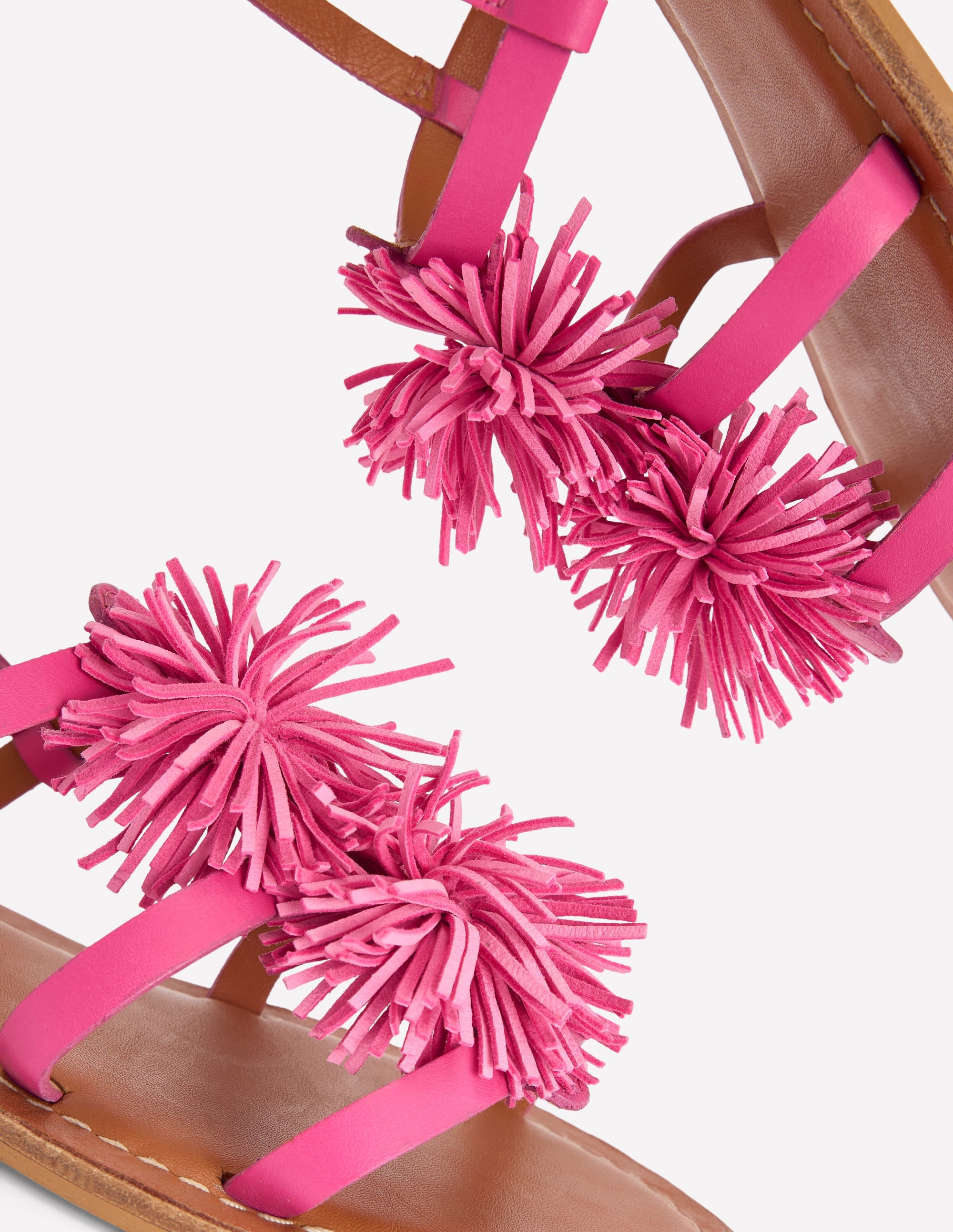 Pom Pom Flat Sandals-Pink - Image 4