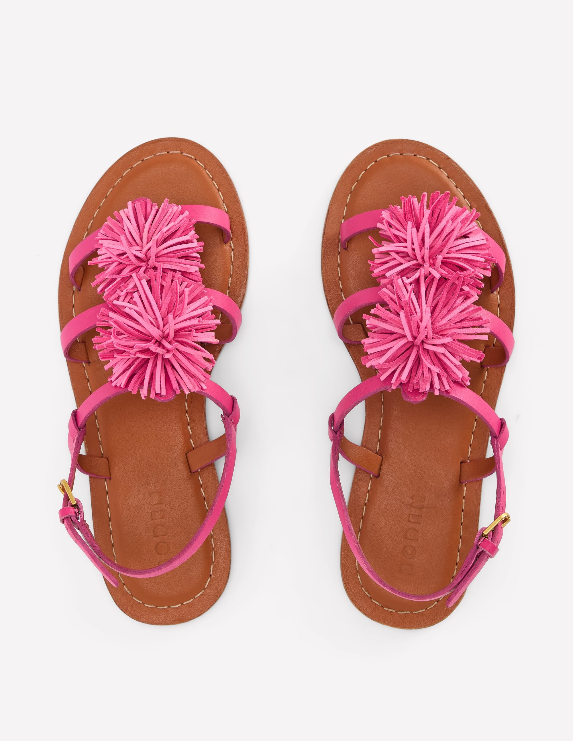 Pom Pom Flat Sandals-Pink - Image 5