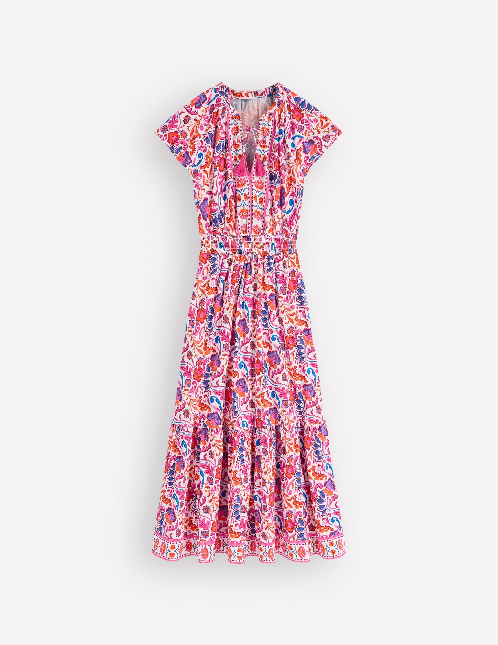 Tala Tiered Jersey Maxi Dress-Pink, Flourishing Meadow-6