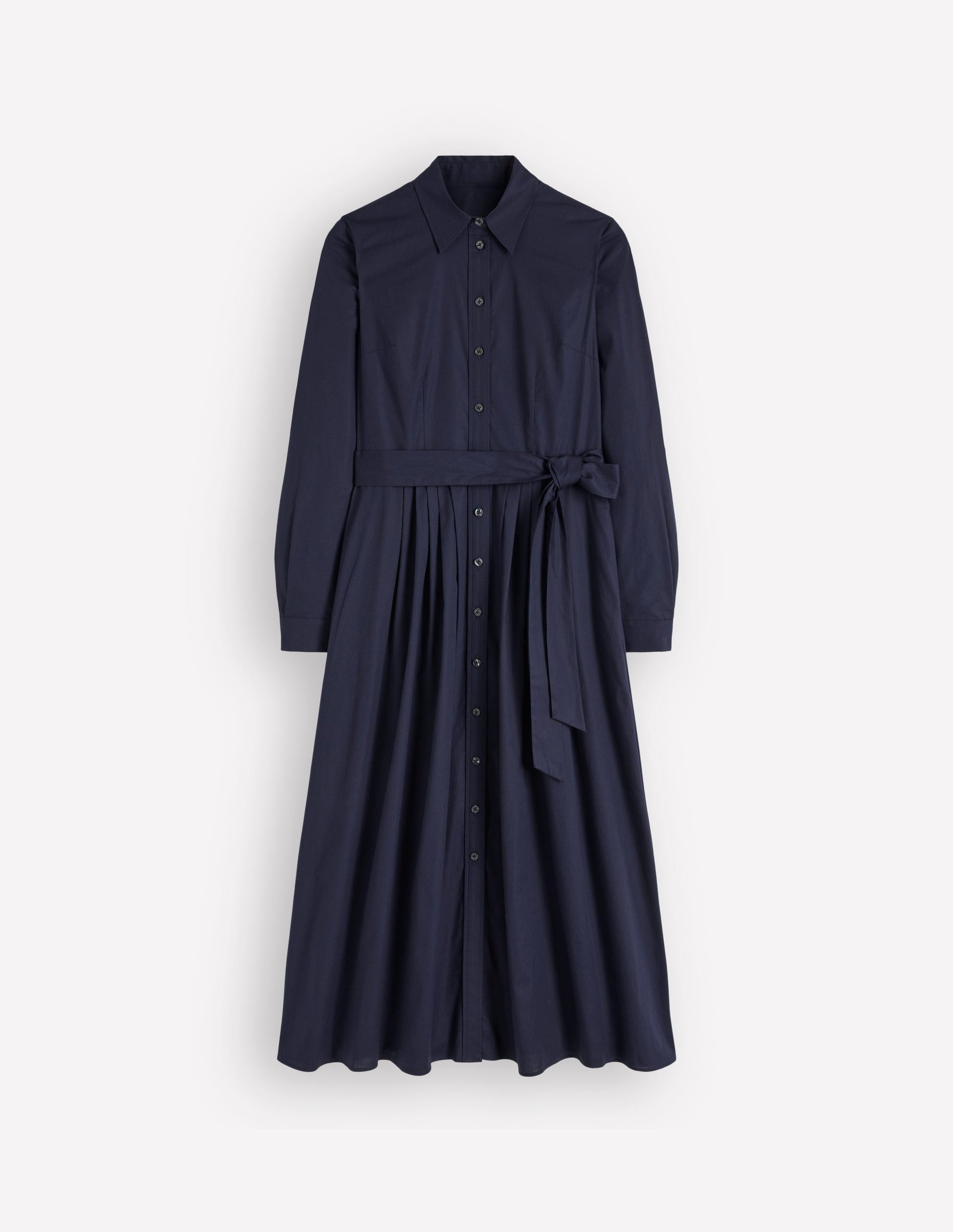 Alexa Cotton Midi Shirt Dress-Navy-6
