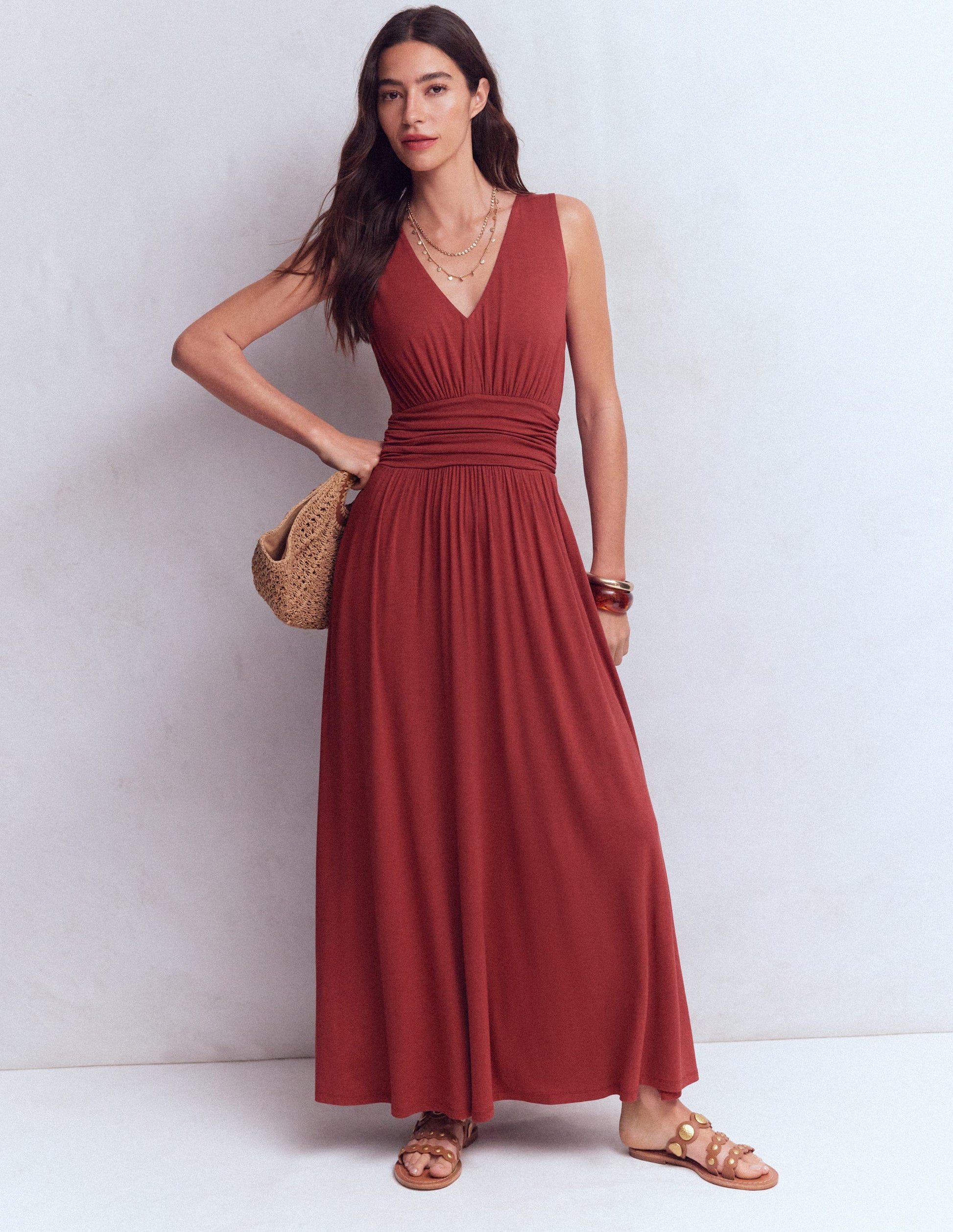 Elodie Jersey Maxi Dress-Rich Chestnut-5