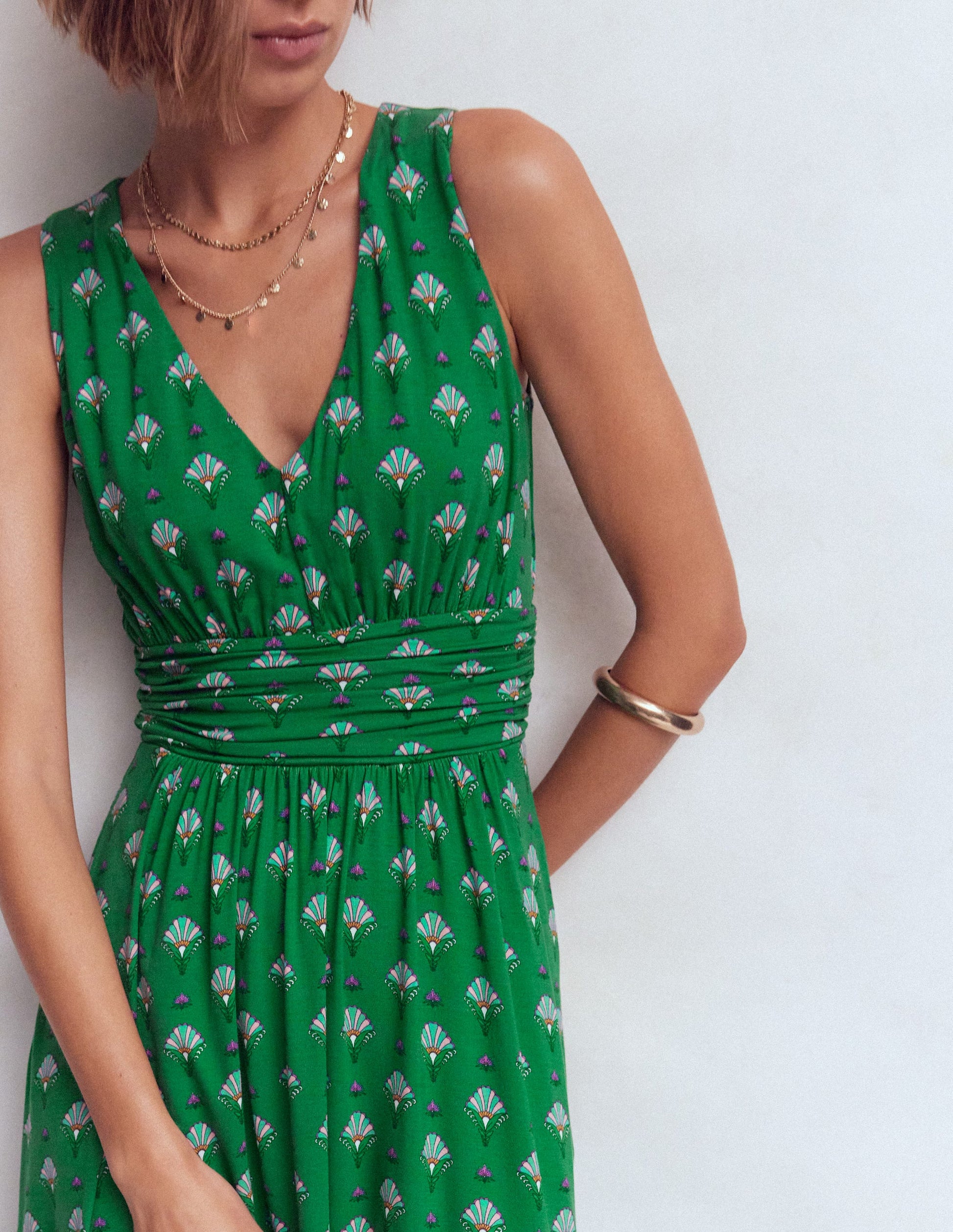 Elodie Jersey Maxi Dress-Green, Ornamental Floweret | Boden UK Elodie Jersey Maxi Dress-Green, Ornamental Floweret | Boden UK