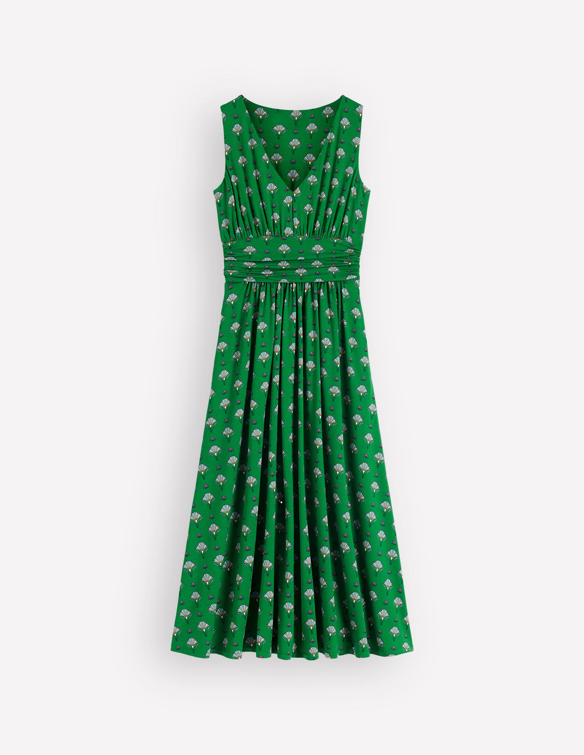 Elodie Jersey Maxi Dress-Green, Ornamental Floweret-7