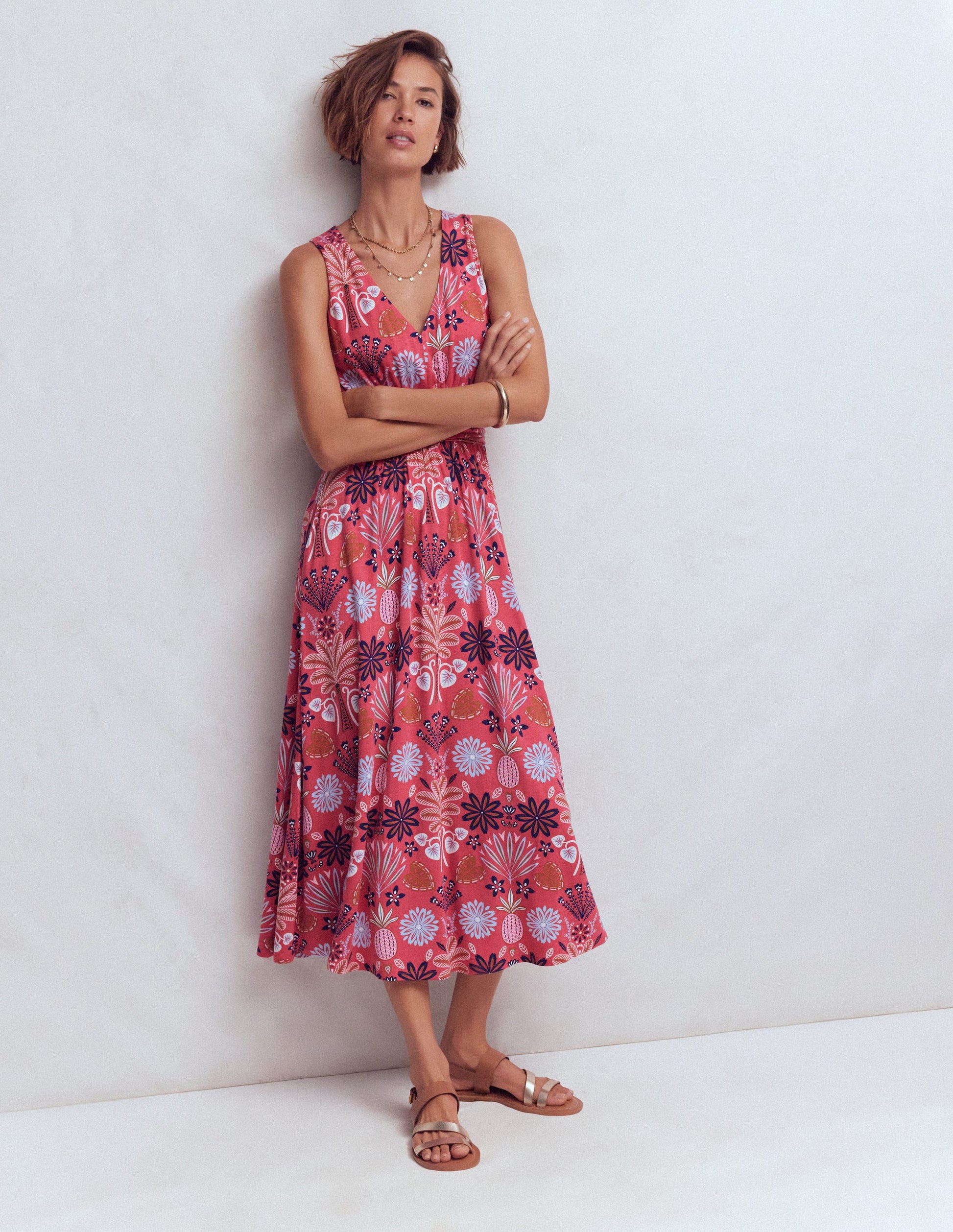 Elodie Jersey Maxi Dress-Cherry Blush, Tropical Forest-4