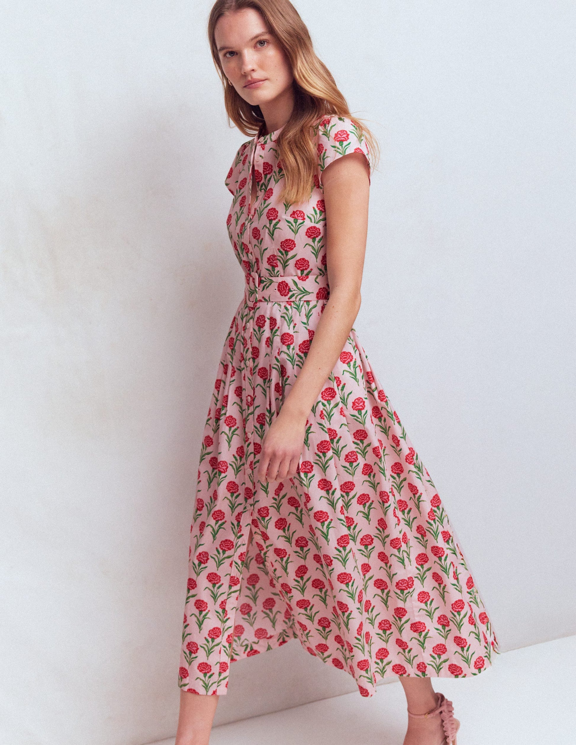 Arabella Cotton Maxi Dress-Pink Carnation Stem-6