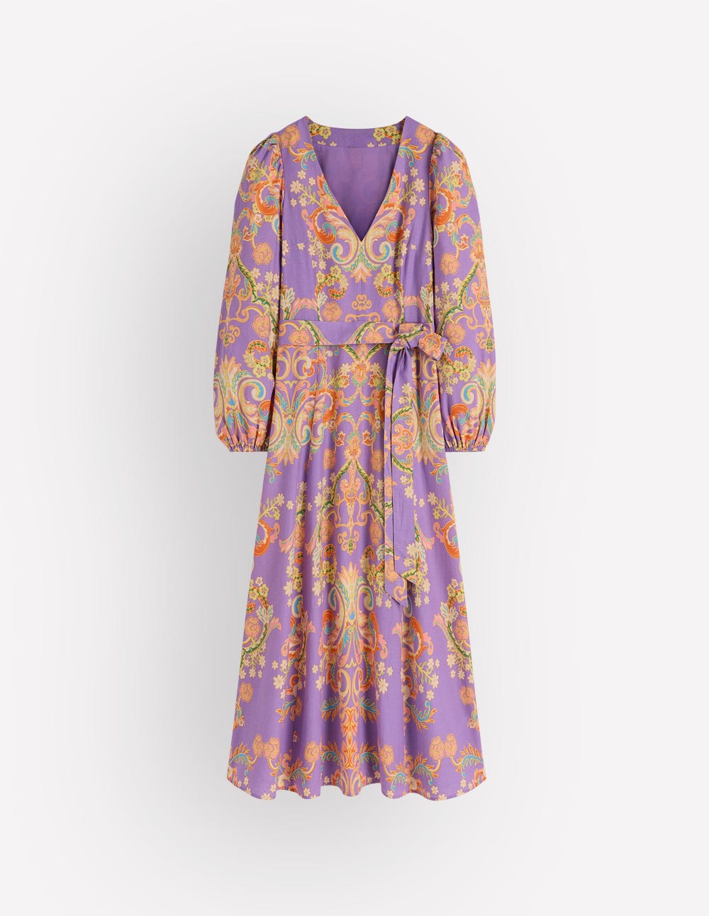 Florence Linen Blend Dress-Multi Enchanting Bouquet-7