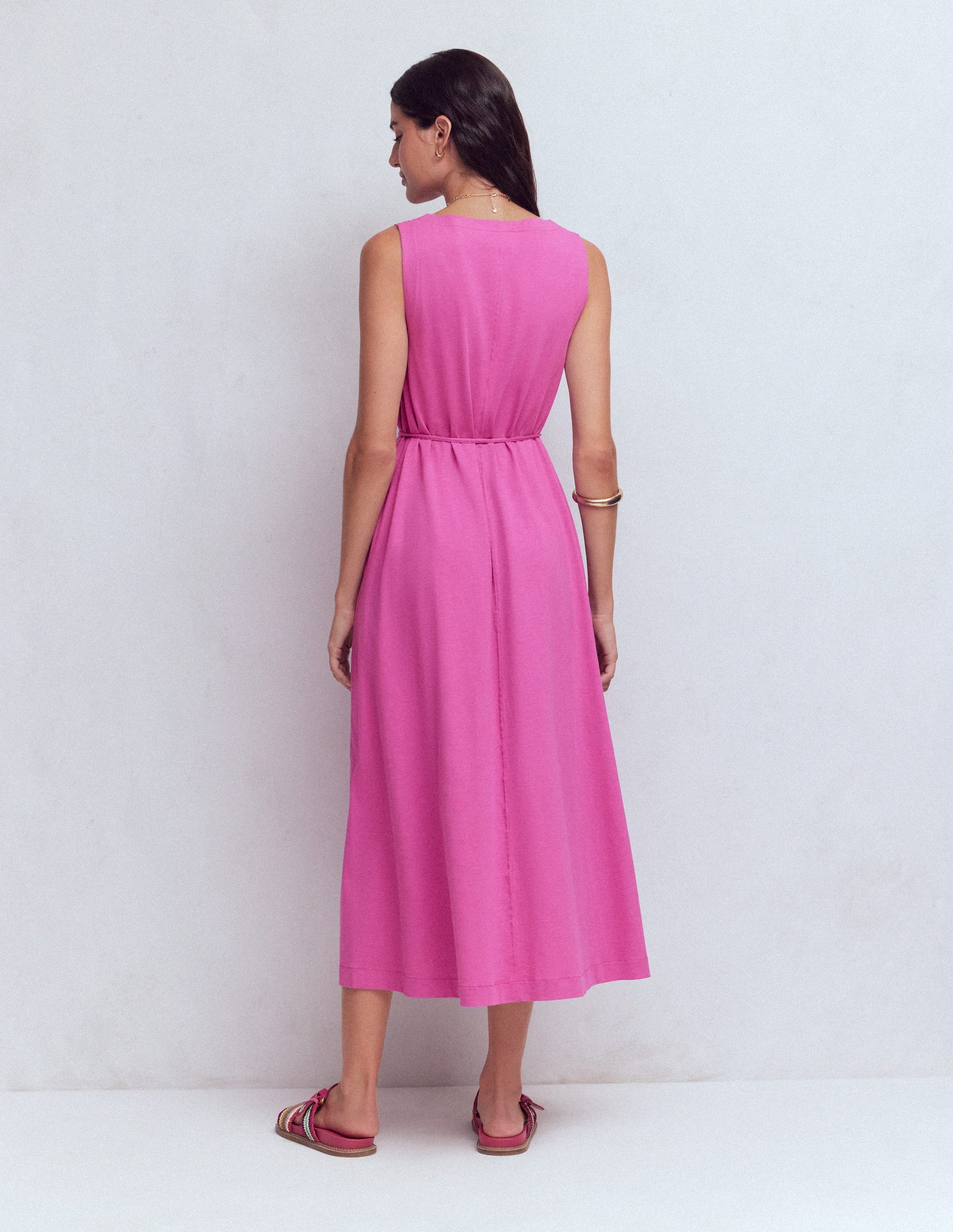 Mia V-neck Jersey Midi Dress-Passion Flower-3