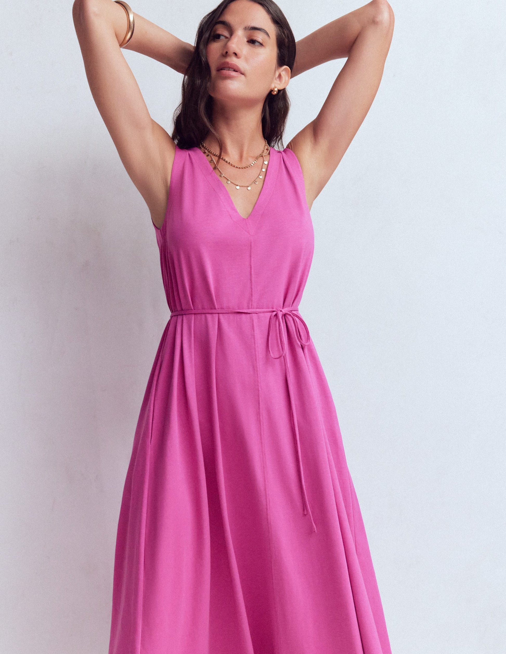 Mia V-neck Jersey Midi Dress-Passion Flower-4