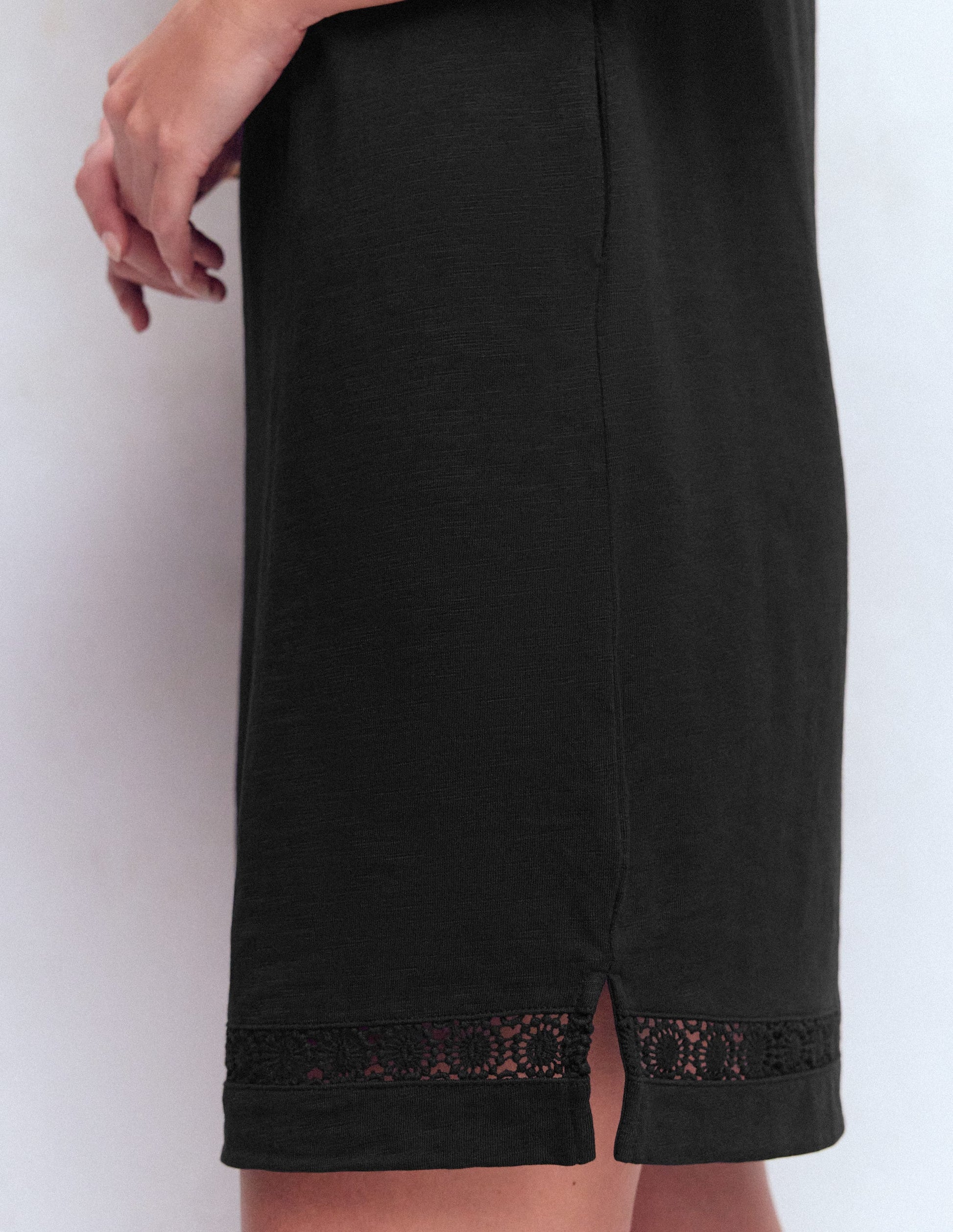 Hattie Jersey T-shirt Dress-Black-5