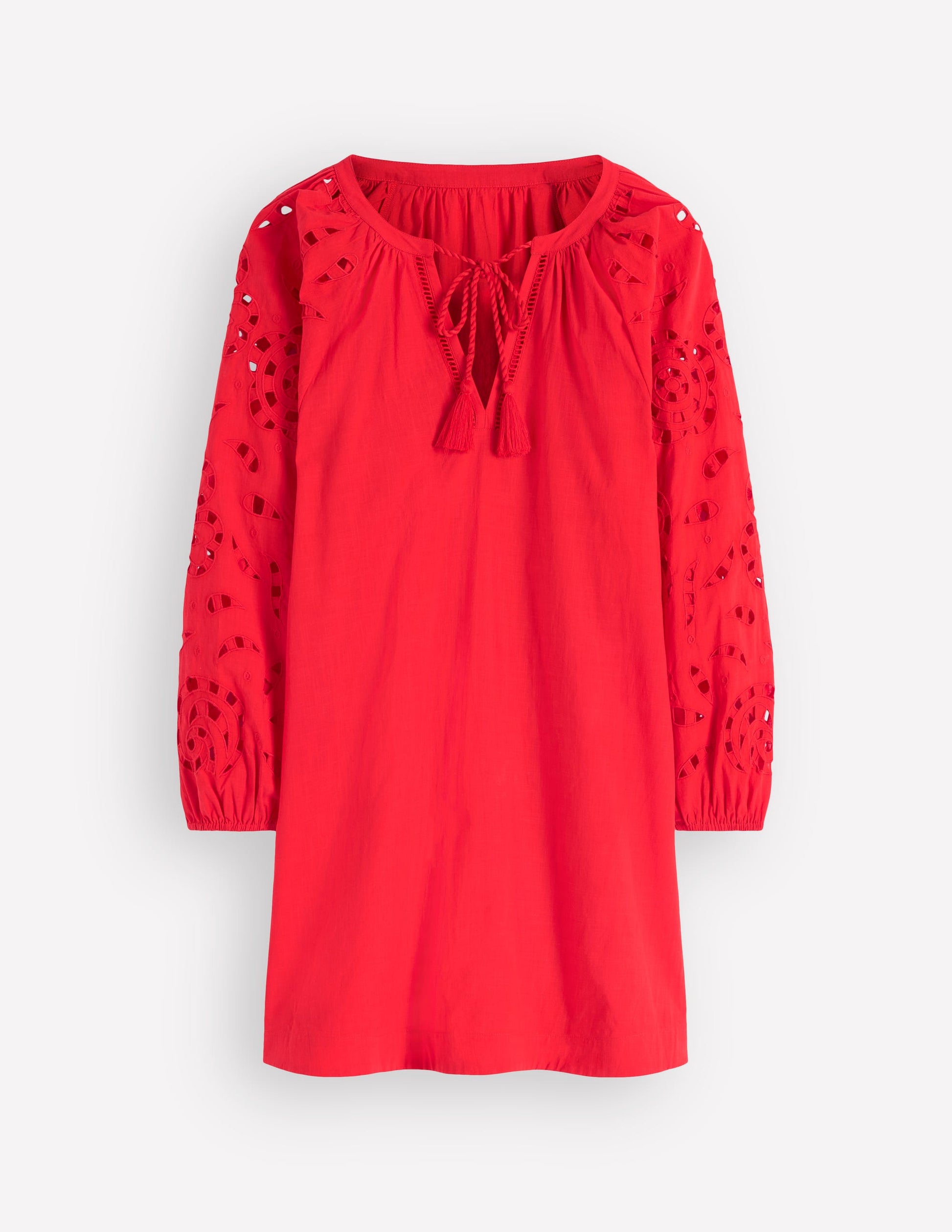 Embroidered Sleeve Kaftan-Red Embroidery-8