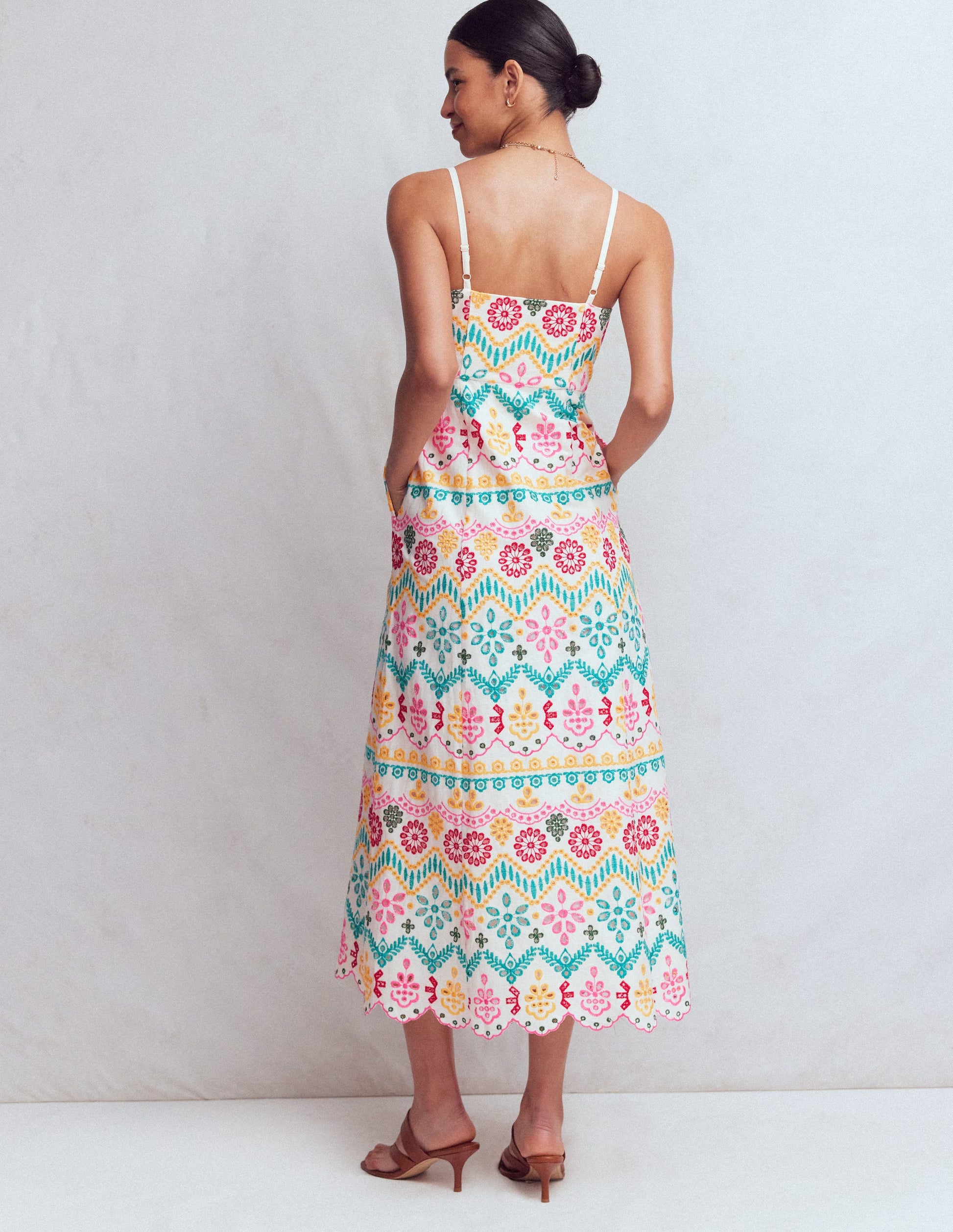 Empire Linen Broderie Dress-Multi Broderie-4