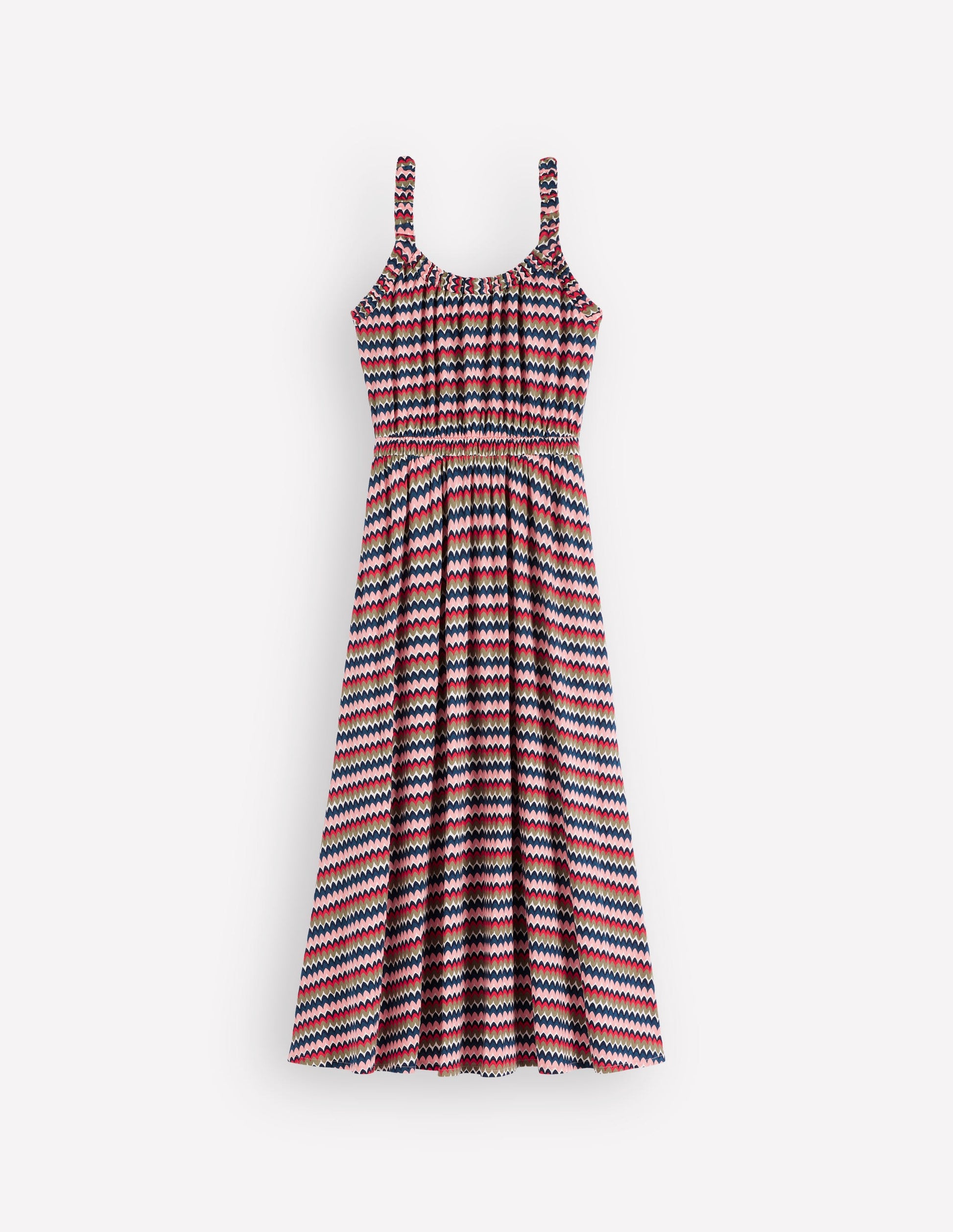 Scoop Neck Jersey Dress-Multi, Zigzag Ripple | Boden UK