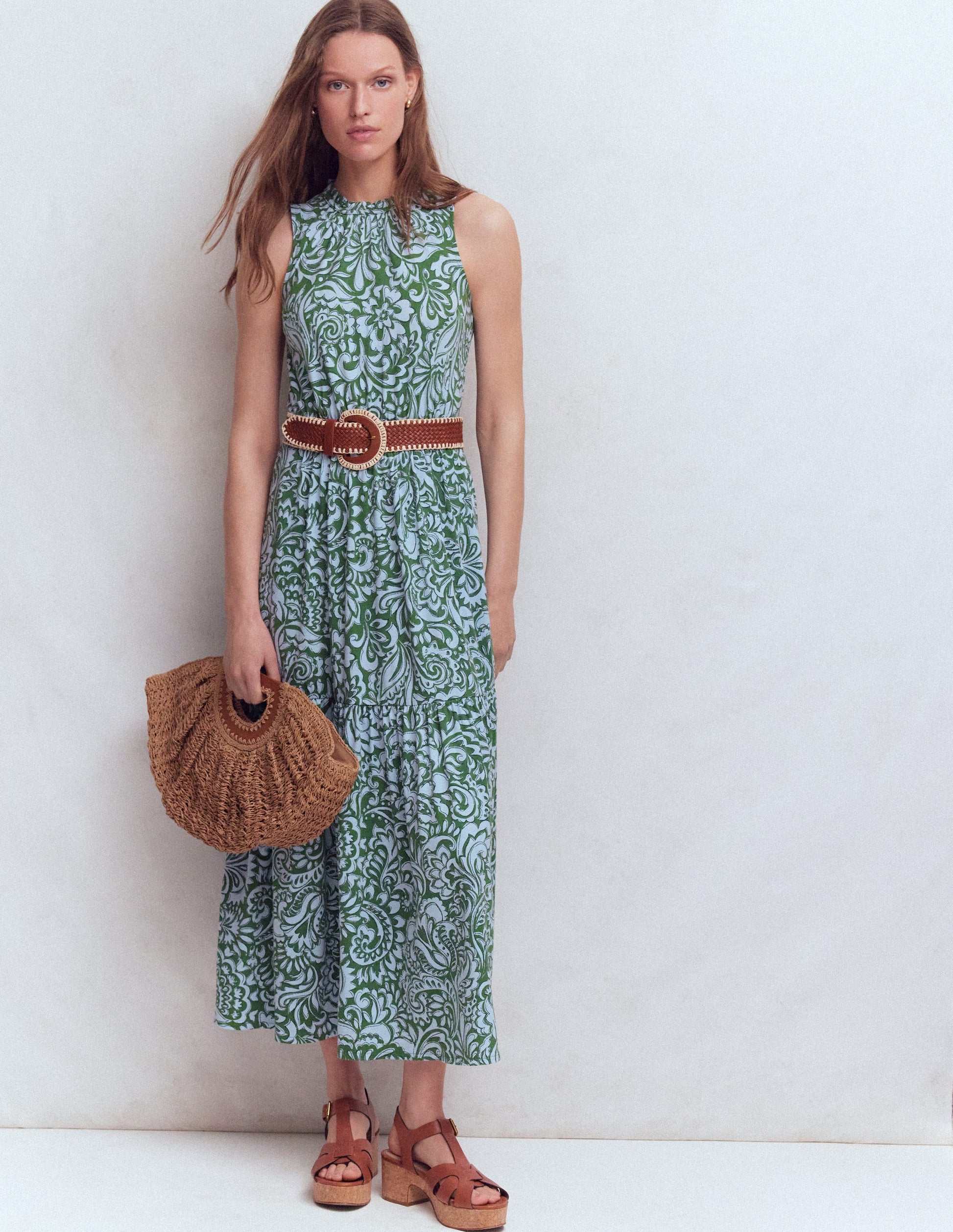 Camalie Jersey Maxi Dress-Green, Elaborate Gardenia | Boden UK Camalie Jersey Maxi Dress-Green, Elaborate Gardenia | Boden UK