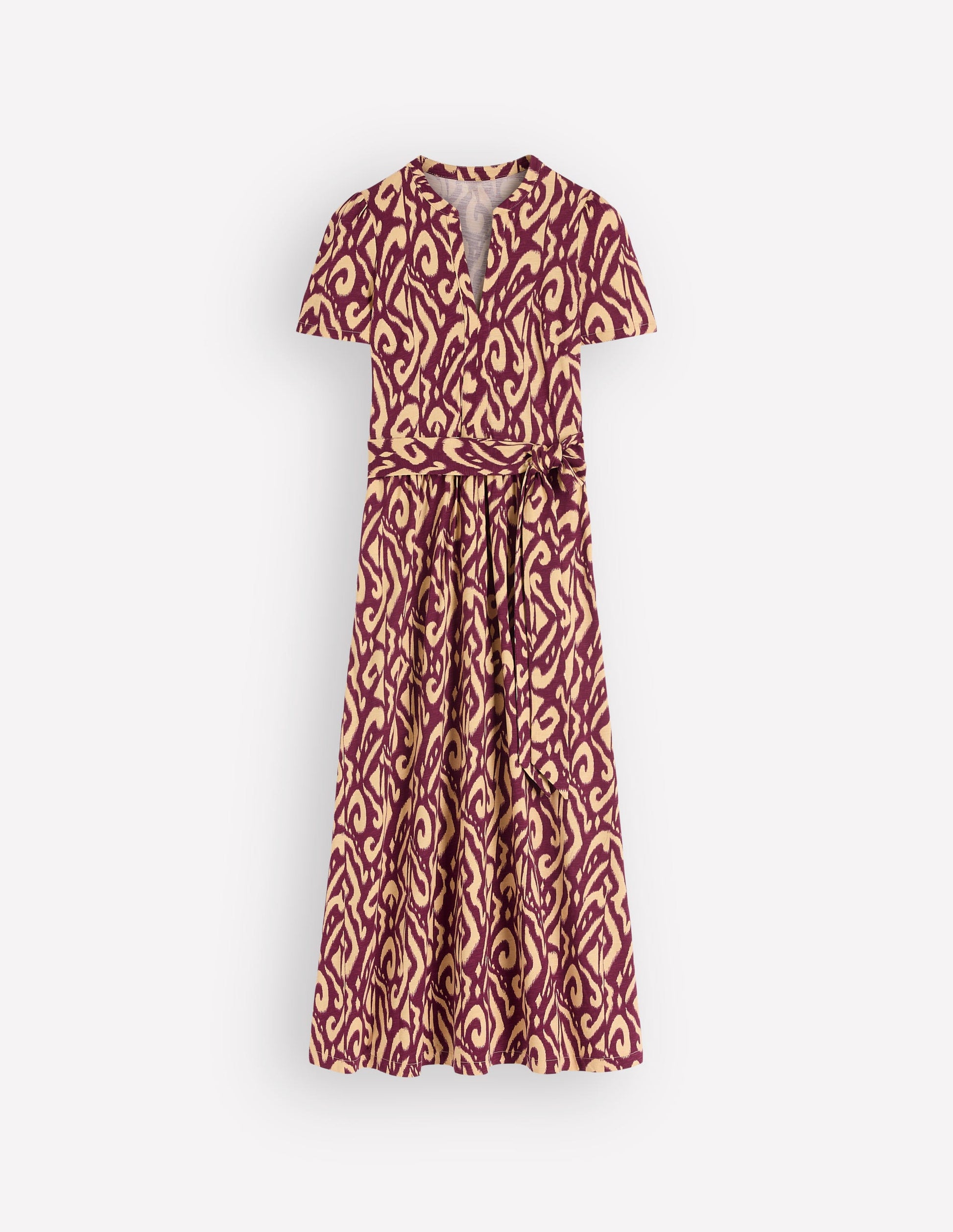 Naomi Jersey Midi Dress-Deep Wisteria, Ikat