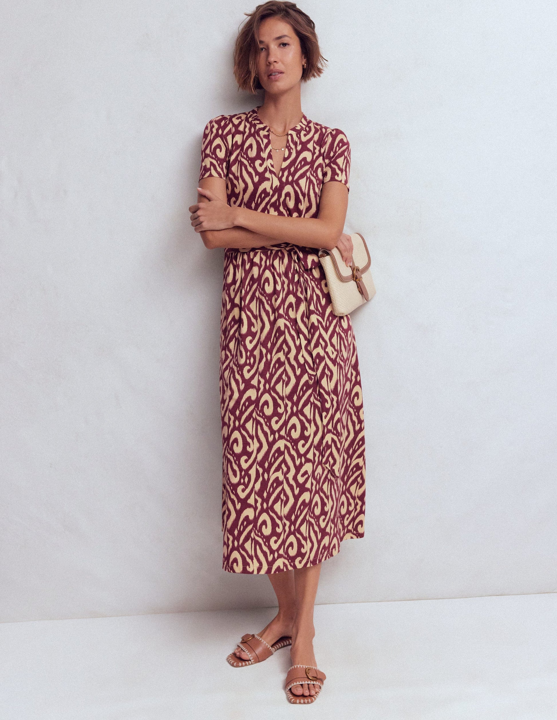 Naomi Jersey Midi Dress-Deep Wisteria, Ikat | Boden UK Naomi Jersey Midi Dress-Deep Wisteria, Ikat | Boden UK