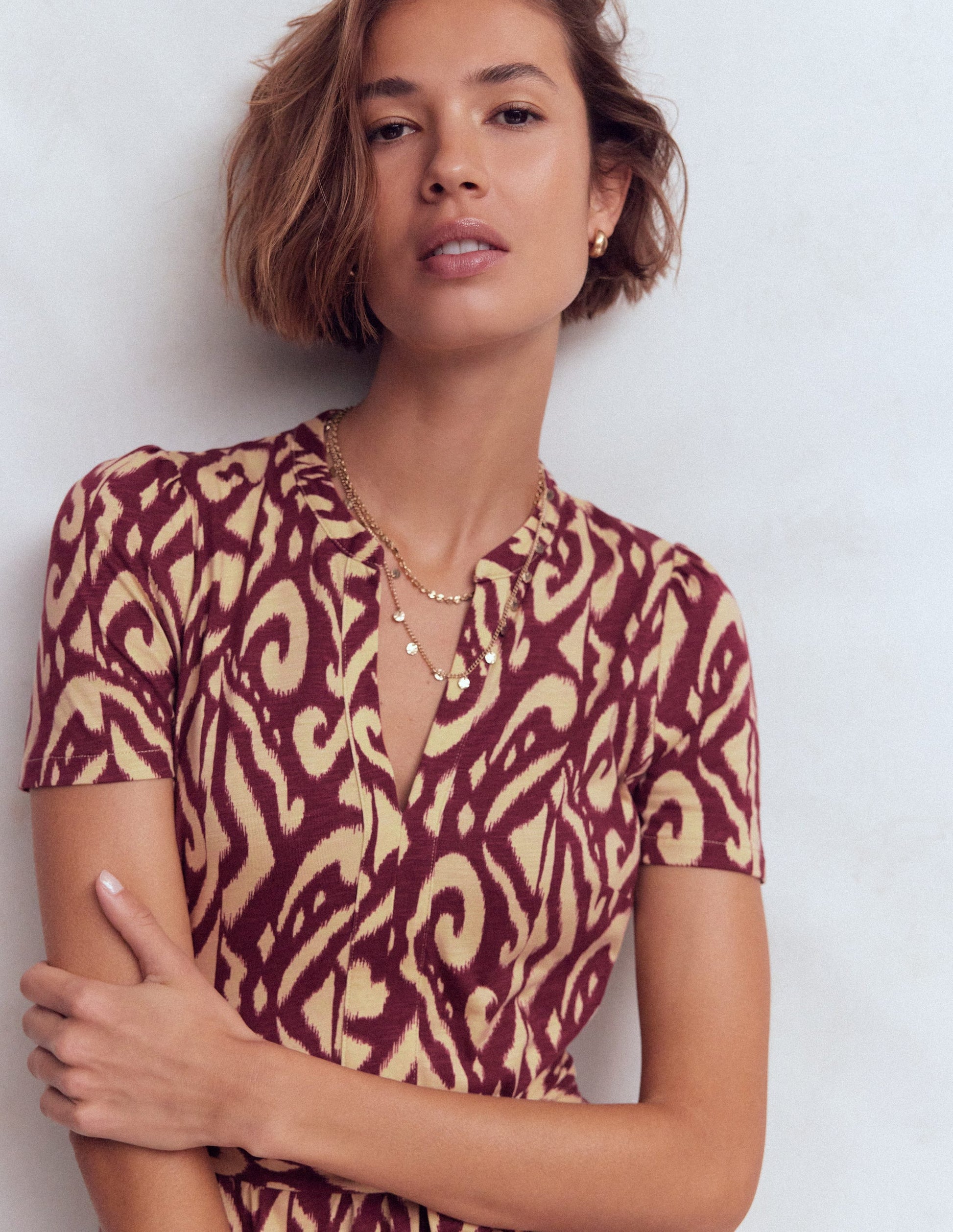 Naomi Jersey Midi Dress-Deep Wisteria, Ikat | Boden UK Naomi Jersey Midi Dress-Deep Wisteria, Ikat | Boden UK