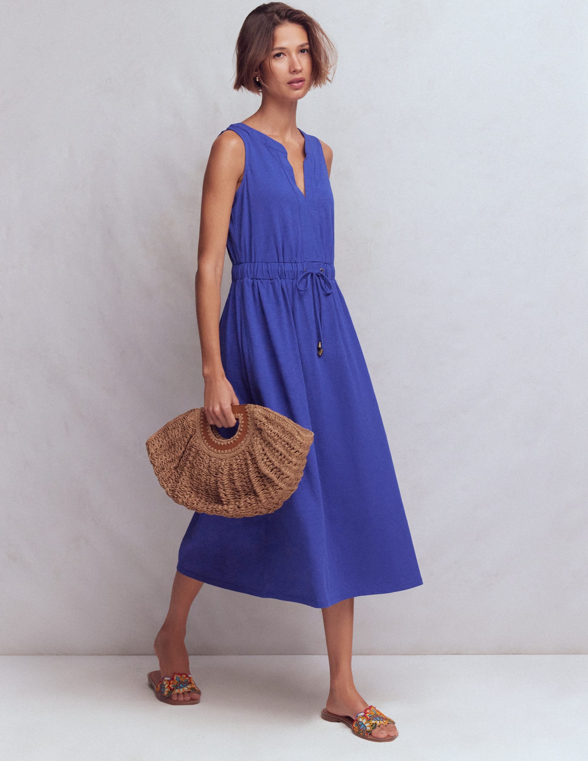 Delphine Midi Jersey Dress-Sapphire Blue - Image 5