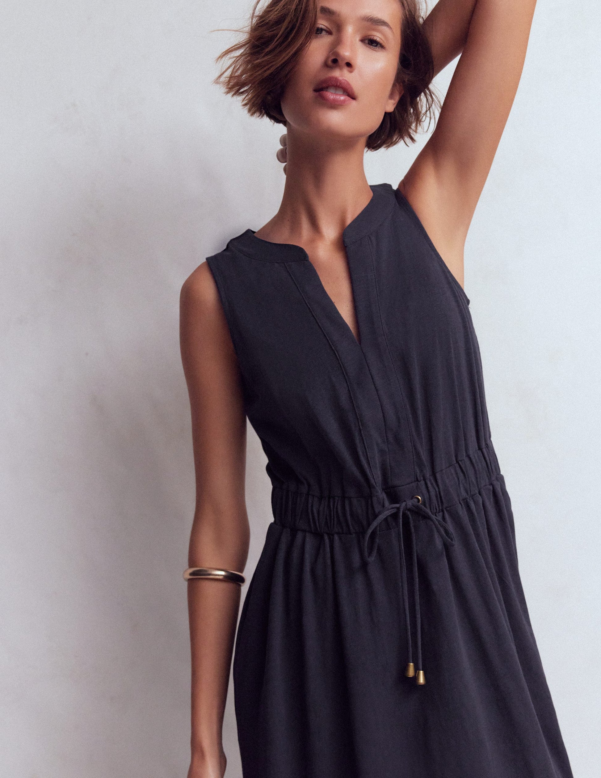 Delphine Midi Jersey Dress-Navy-2