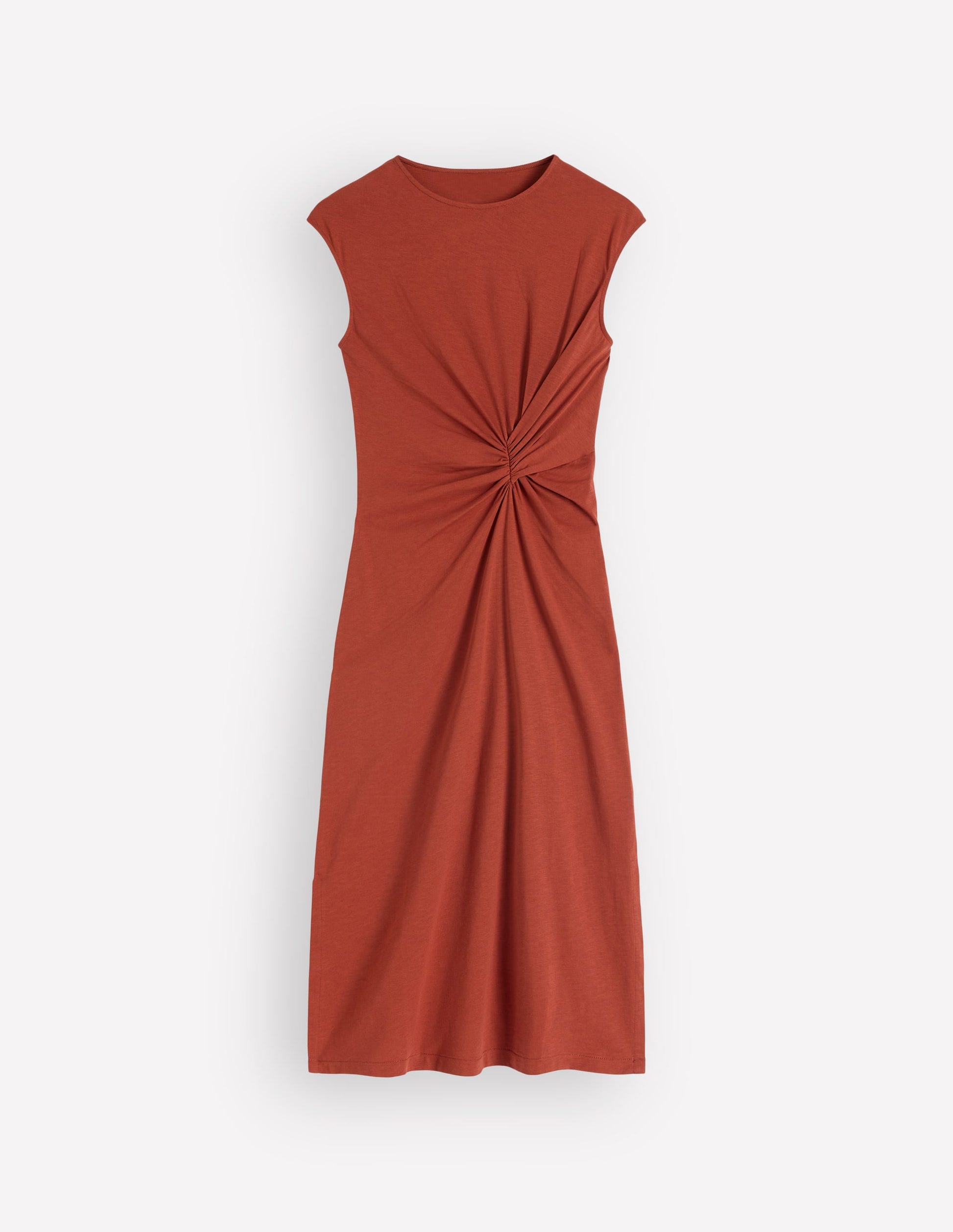 Delilah Twist Midi Dress-Burnt Orange-5