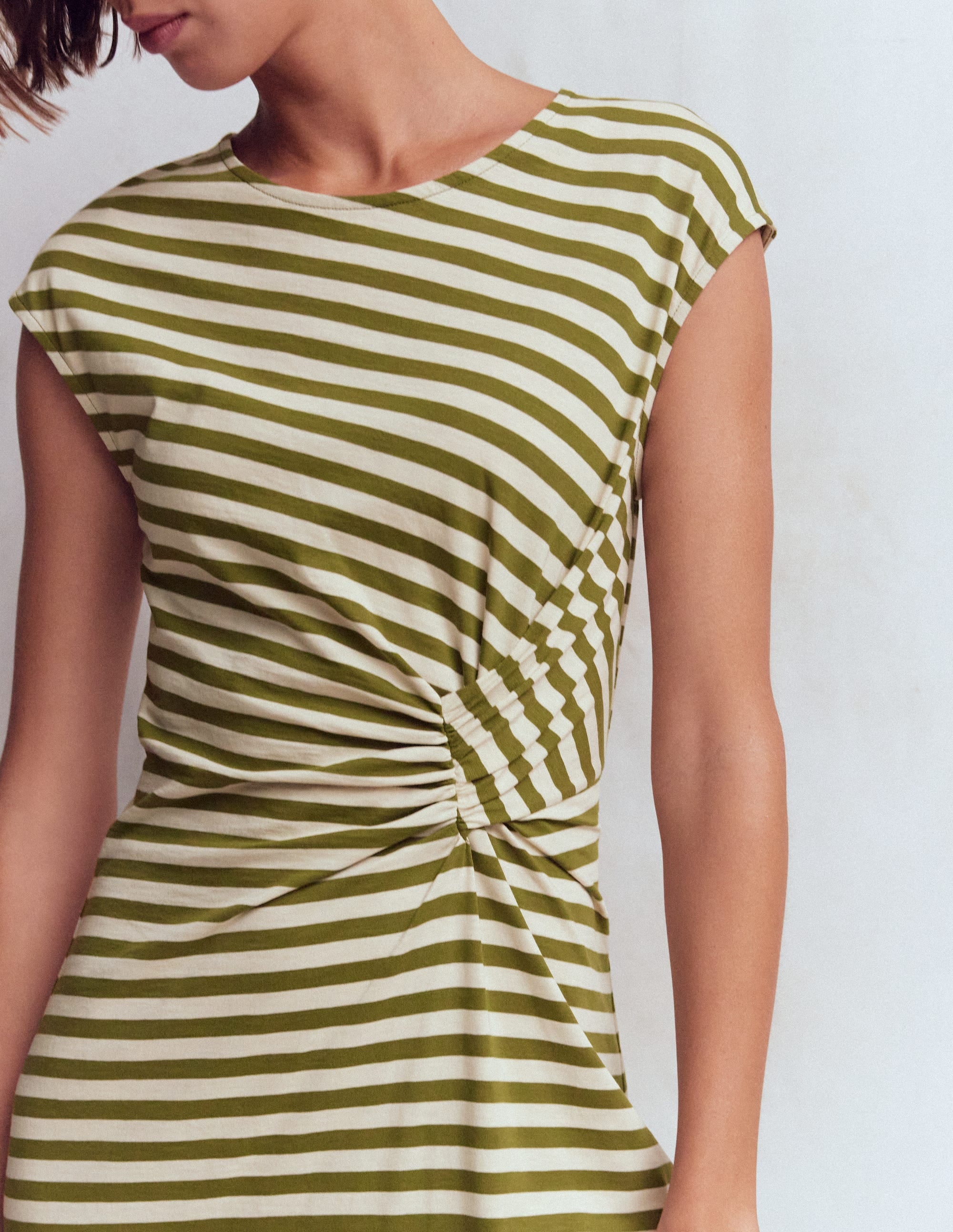 Delilah Twisted Midi Dress-Stripe - Image 2