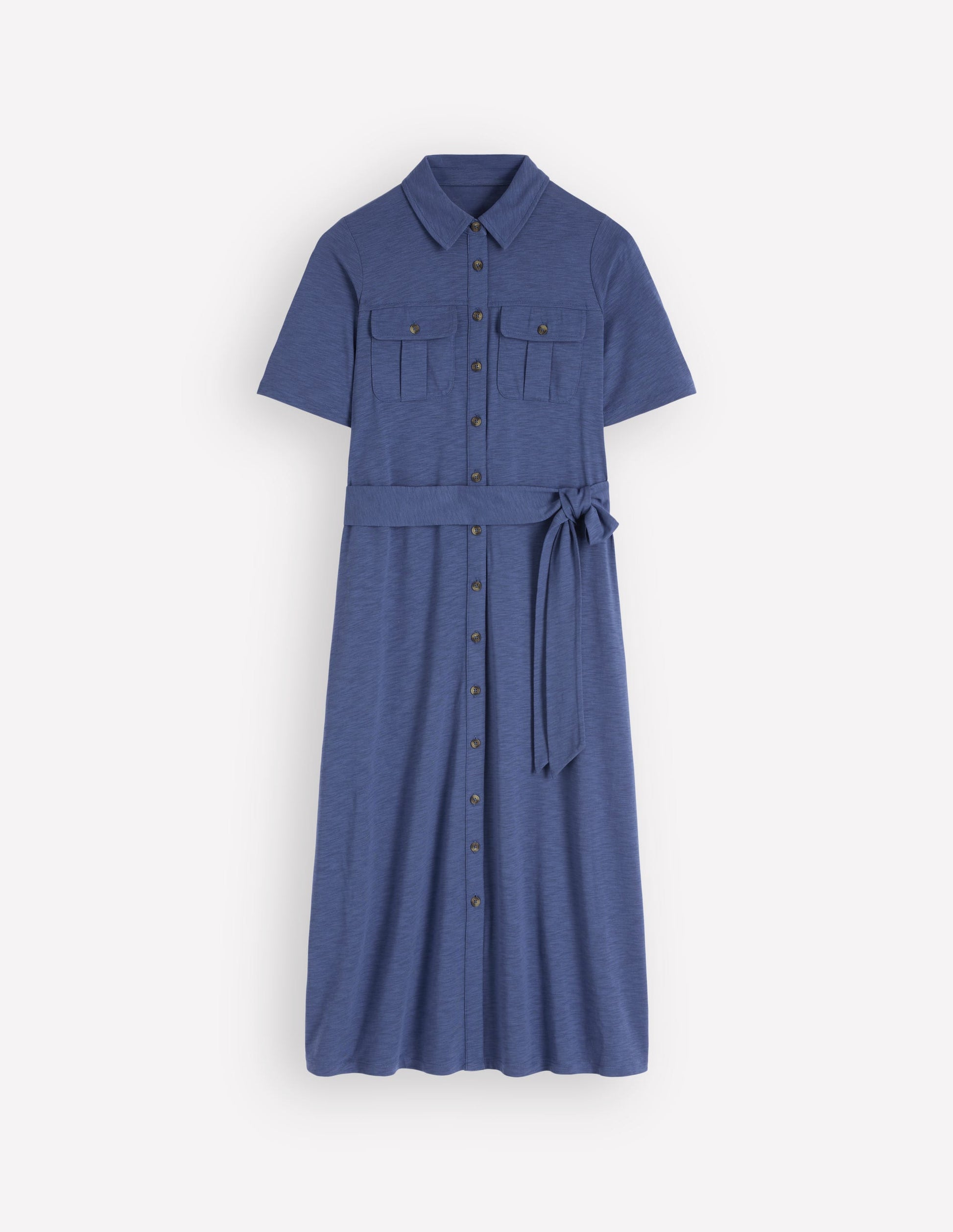 Mavis Midi Jersey Shirt Dress-Denim Blue | Boden UK Mavis Midi Jersey Shirt Dress-Denim Blue | Boden UK