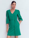 Cary V-Neck Jersey Dress-Deep Teal