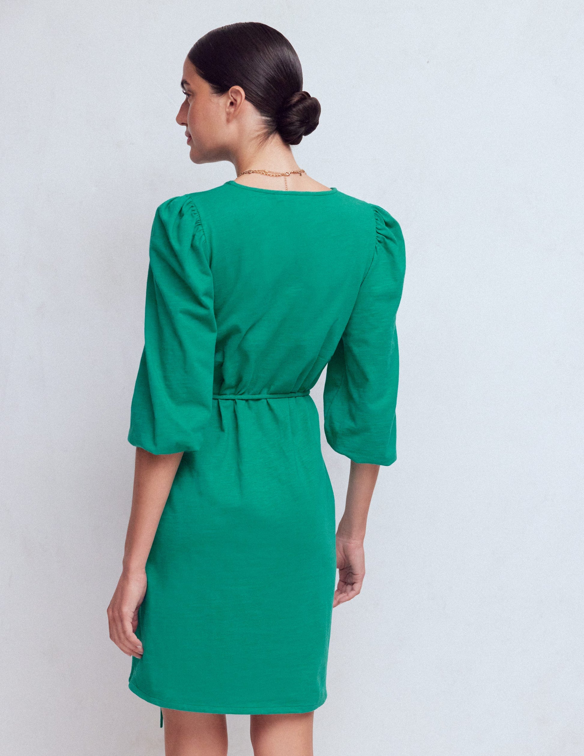 Cary V-Neck Jersey Dress-Deep Teal-3