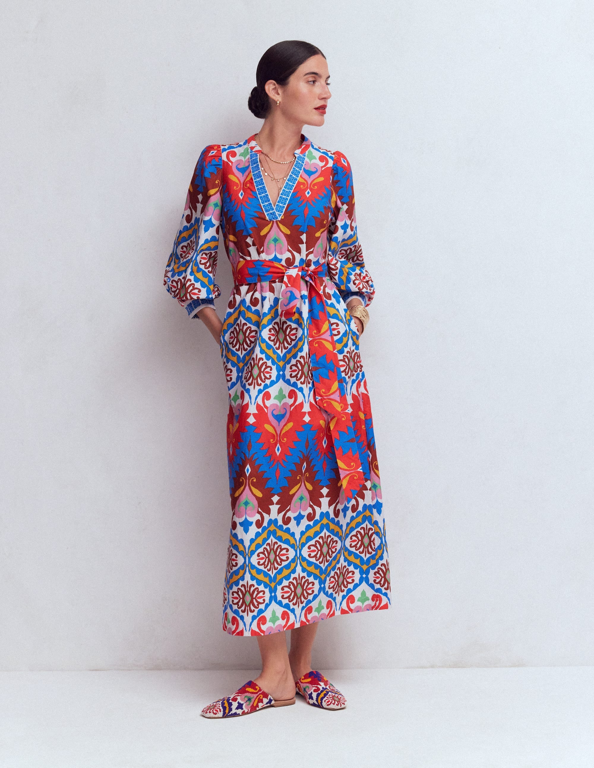 Octavia Cotton Dress-Multi Ikat Dream - Image 1